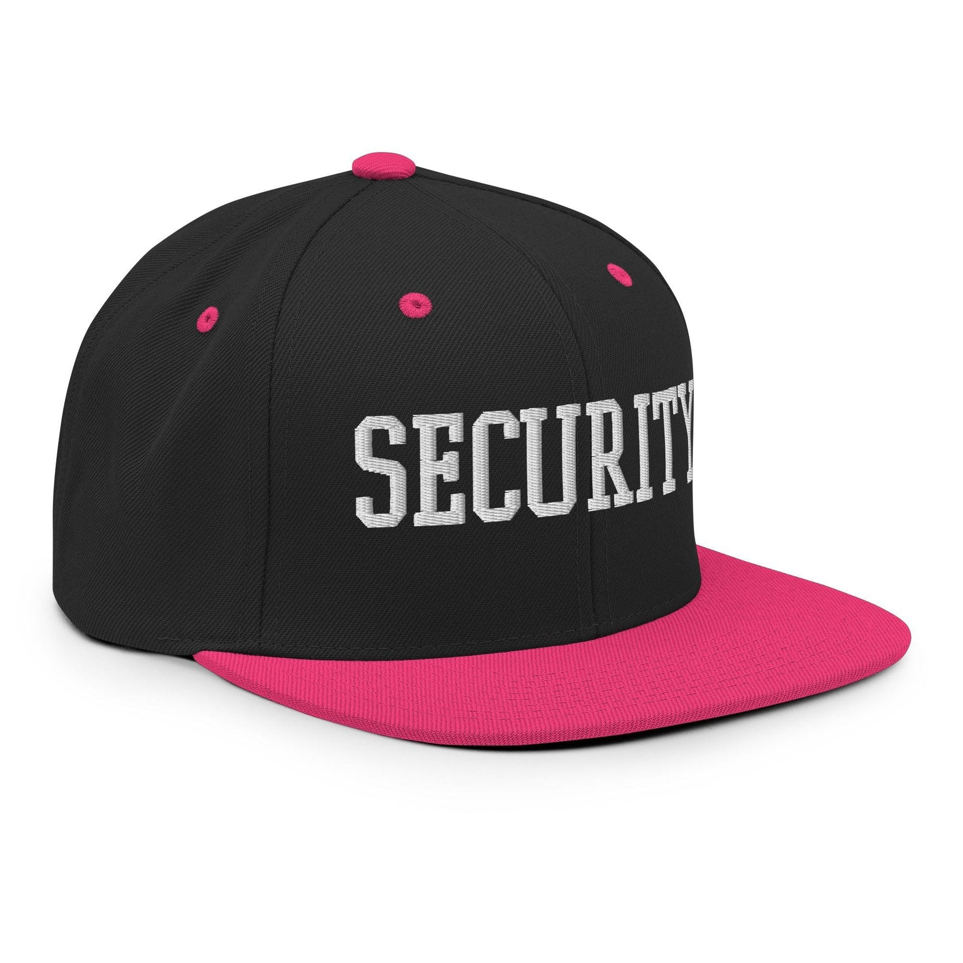 Security Uniform Work Block Embroidered Flat Bill Brim Snapback Hat Capital Crowns Security Snapback Hats Work