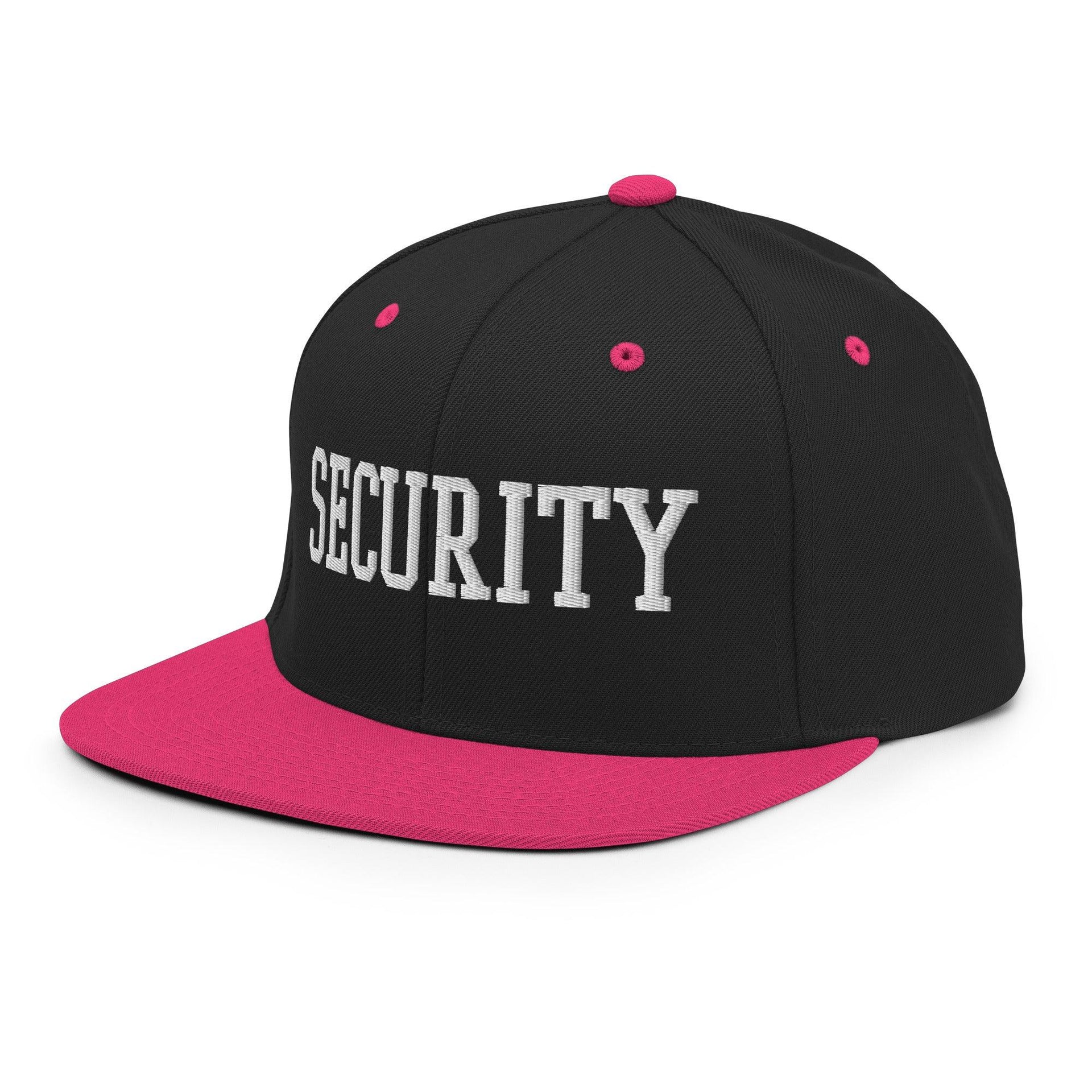 Security Uniform Work Block Embroidered Flat Bill Brim Snapback Hat Capital Crowns Security Snapback Hats Work