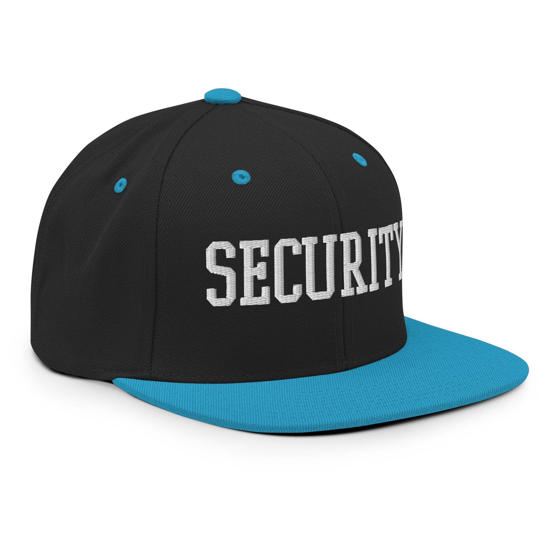 Security Uniform Work Block Embroidered Flat Bill Brim Snapback Hat Capital Crowns Security Snapback Hats Work