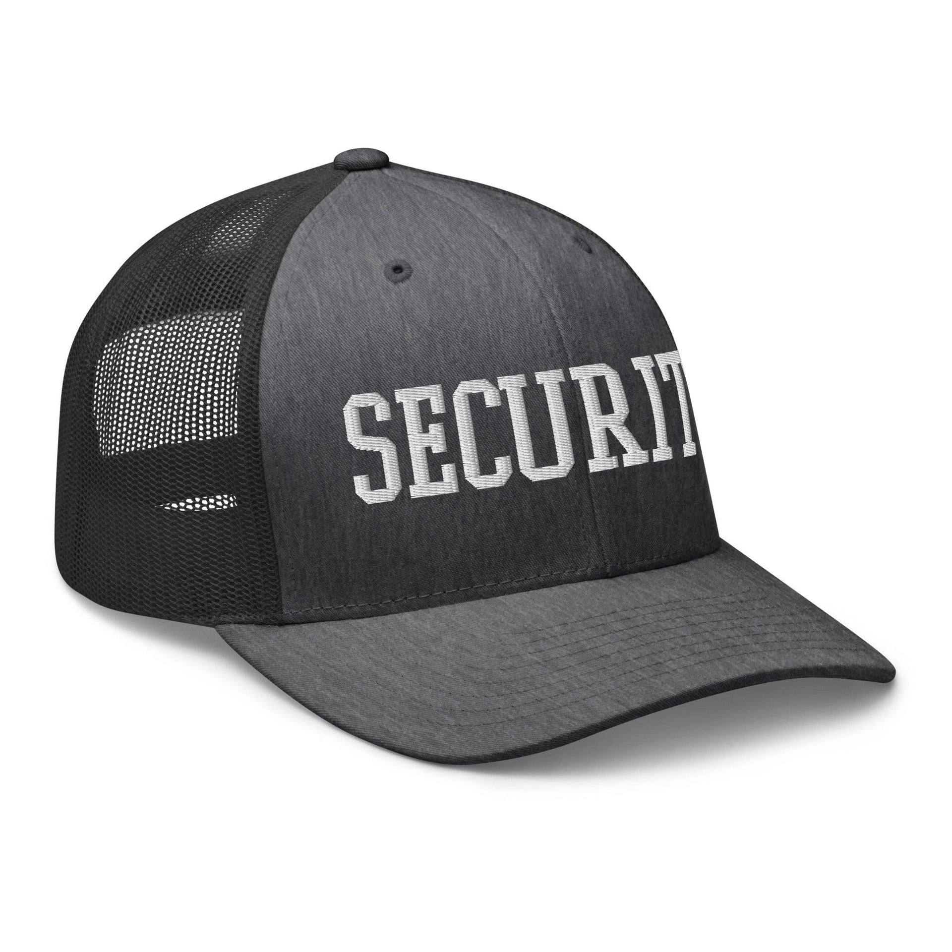 Security Uniform Work Block Embroidered Mesh Trucker Hat Capital Crowns Security Trucker Hats Work