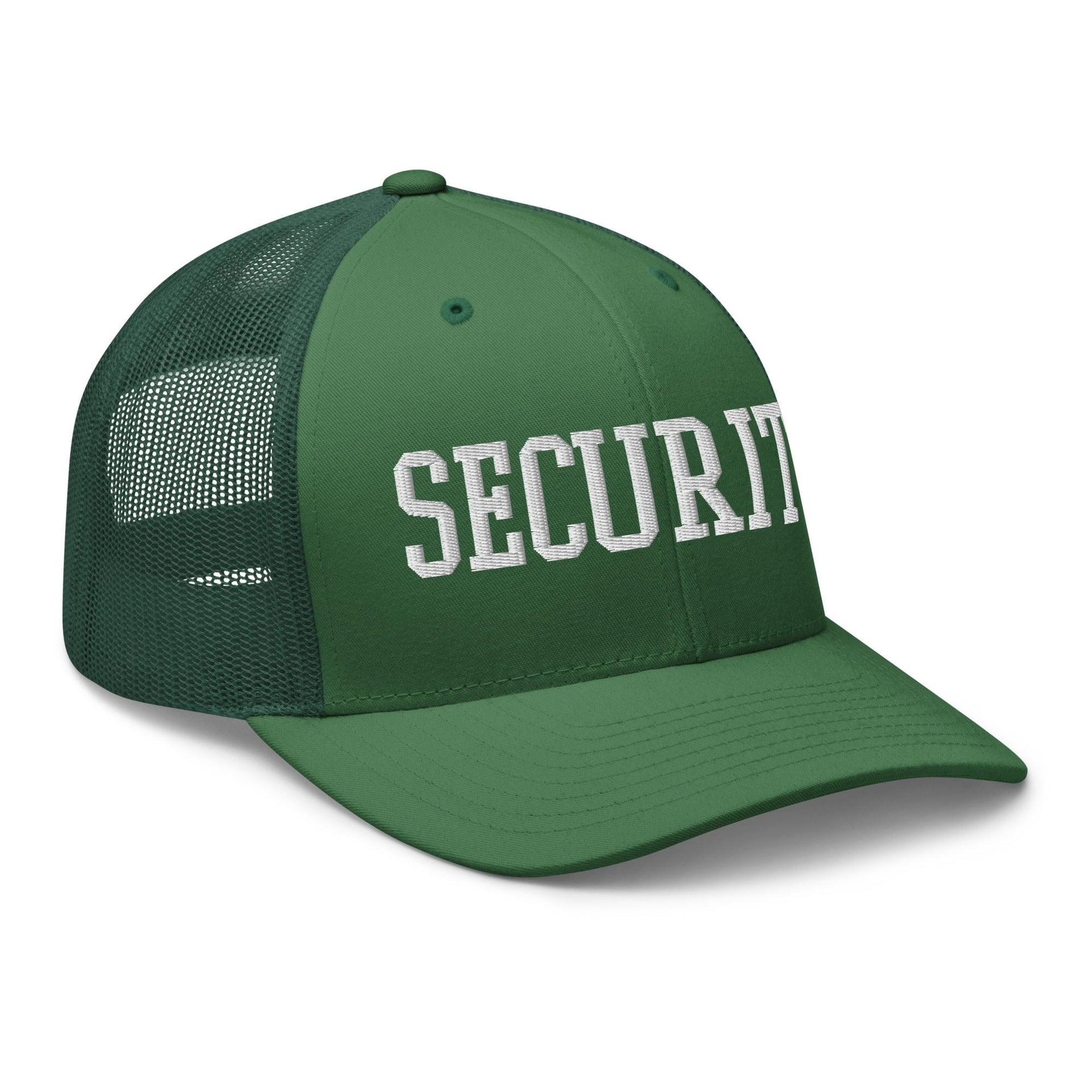 Security Uniform Work Block Embroidered Mesh Trucker Hat Capital Crowns Security Trucker Hats Work