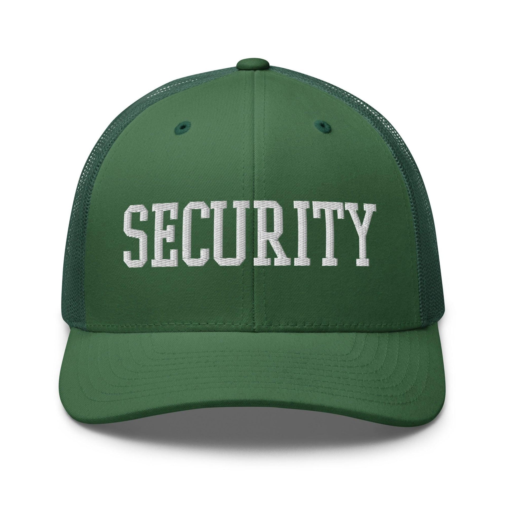 Security Uniform Work Block Embroidered Mesh Trucker Hat Evergreen Capital Crowns Security Trucker Hats Work