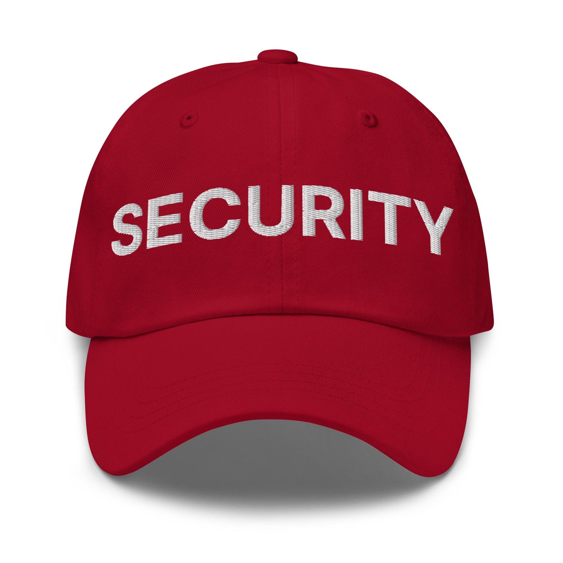 Security Uniform Work Embroidered Dad Hat Cranberry Capital Crowns Dad Hats Security Work