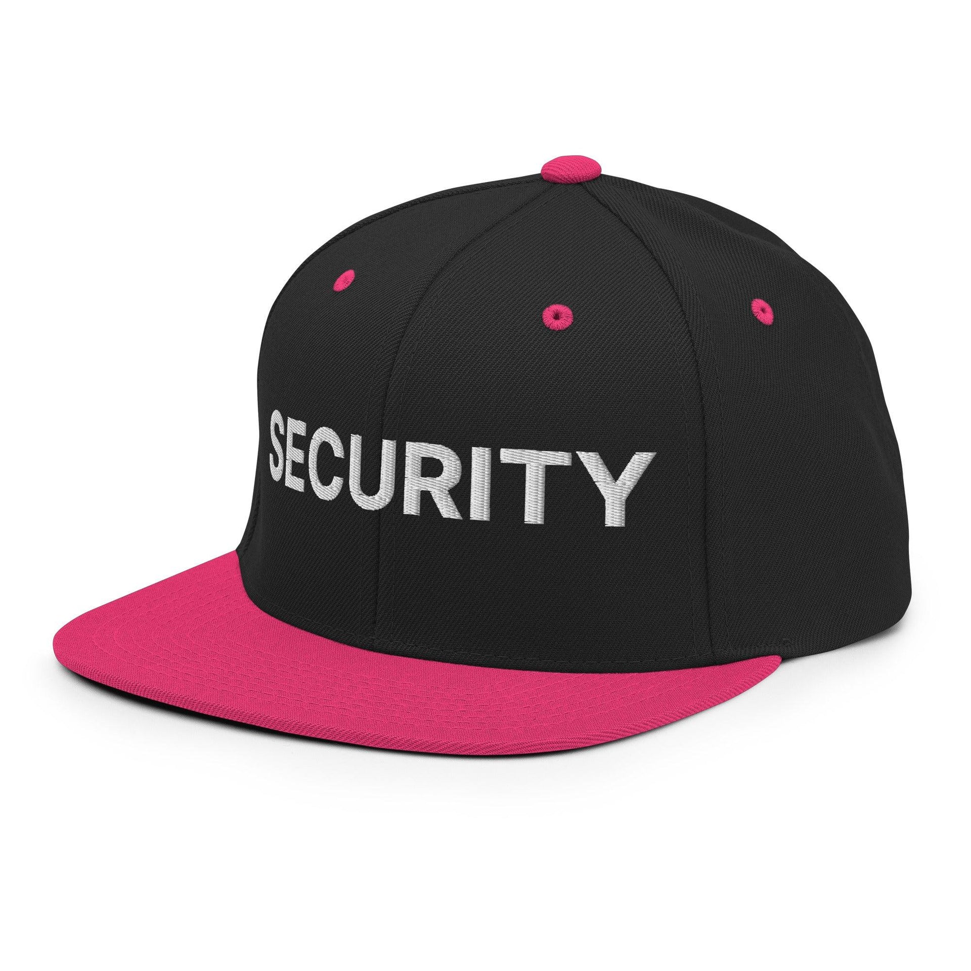 Security Uniform Work Embroidered Flat Bill Brim Snapback Hat Capital Crowns Security Snapback Hats Work