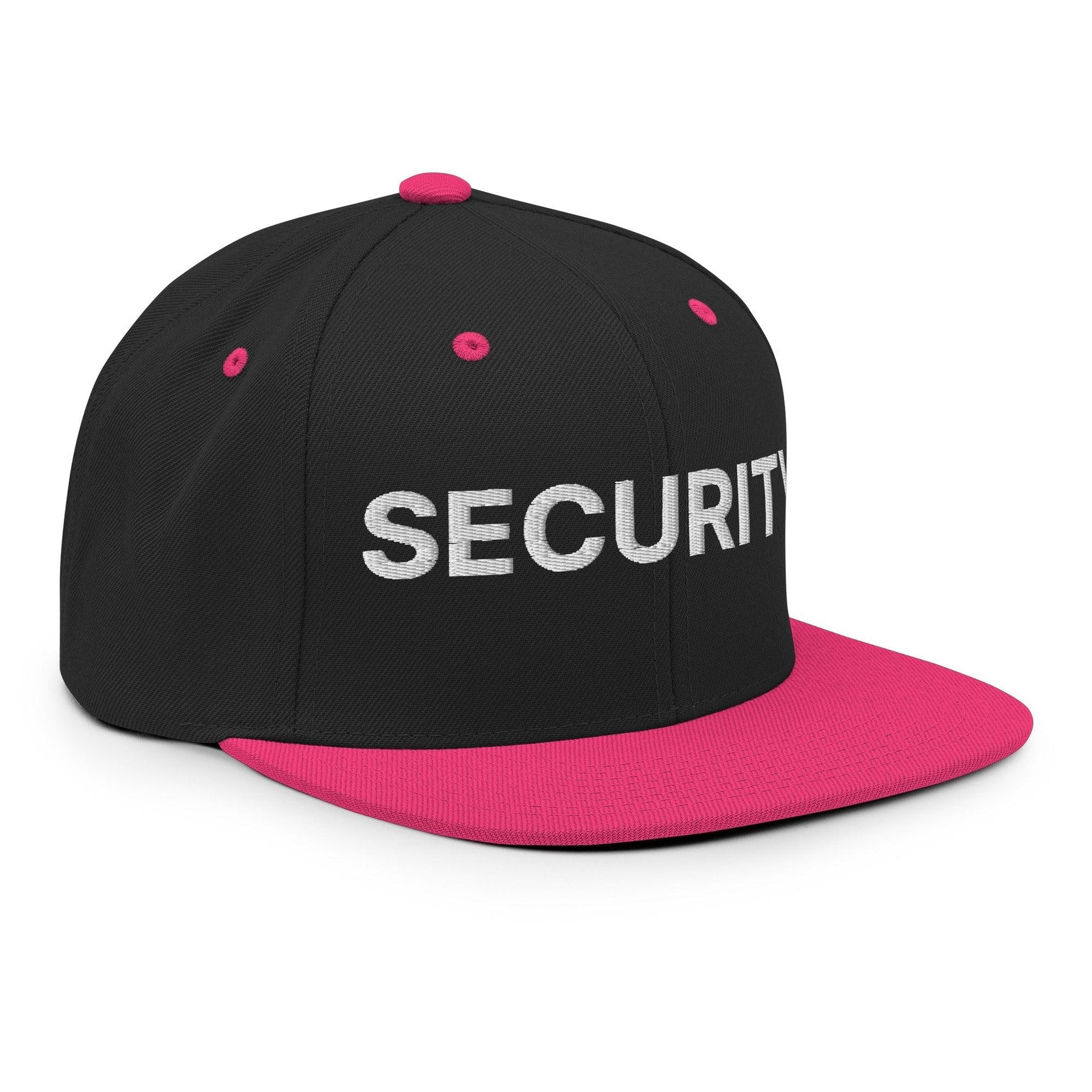 Security Uniform Work Embroidered Flat Bill Brim Snapback Hat Capital Crowns Security Snapback Hats Work