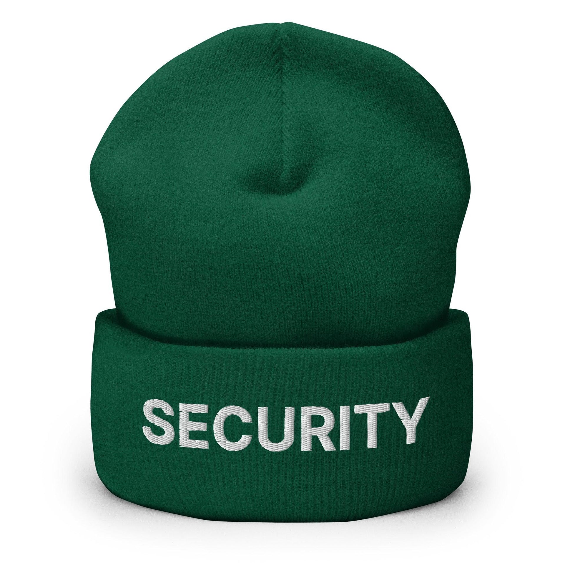 Security Uniform Work Embroidered Knit Cuffed Beanie Spruce Beanies Capital Crowns Security Work