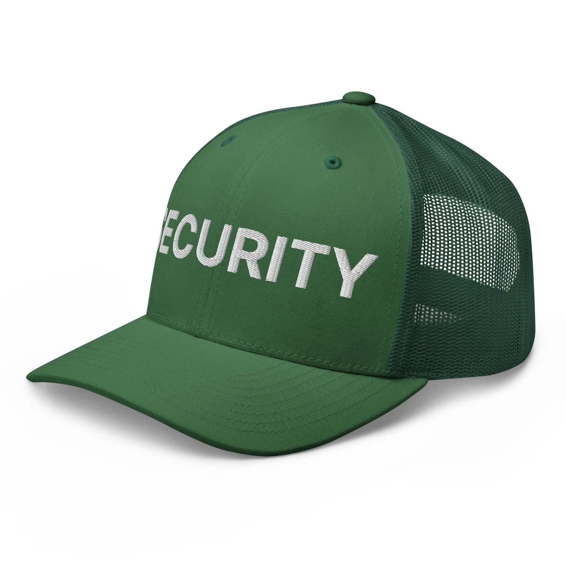 Security Uniform Work Embroidered Mesh Trucker Hat Capital Crowns Security Trucker Hats Work
