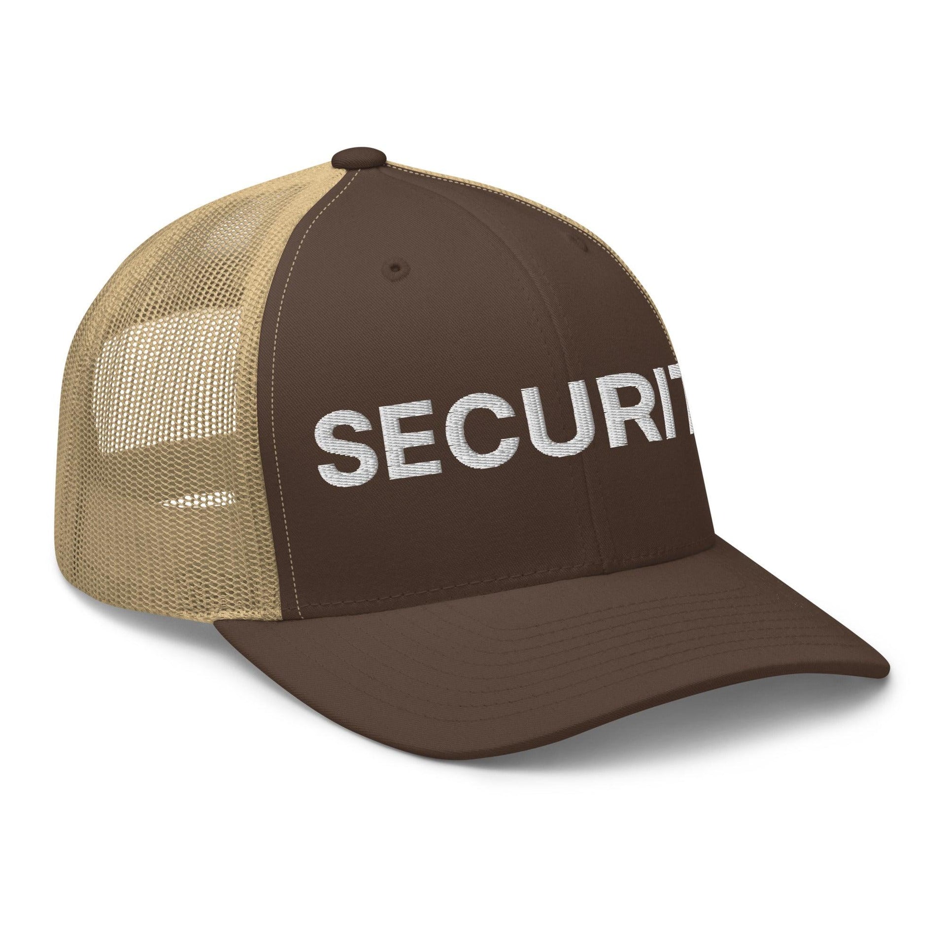 Security Uniform Work Embroidered Mesh Trucker Hat Capital Crowns Security Trucker Hats Work