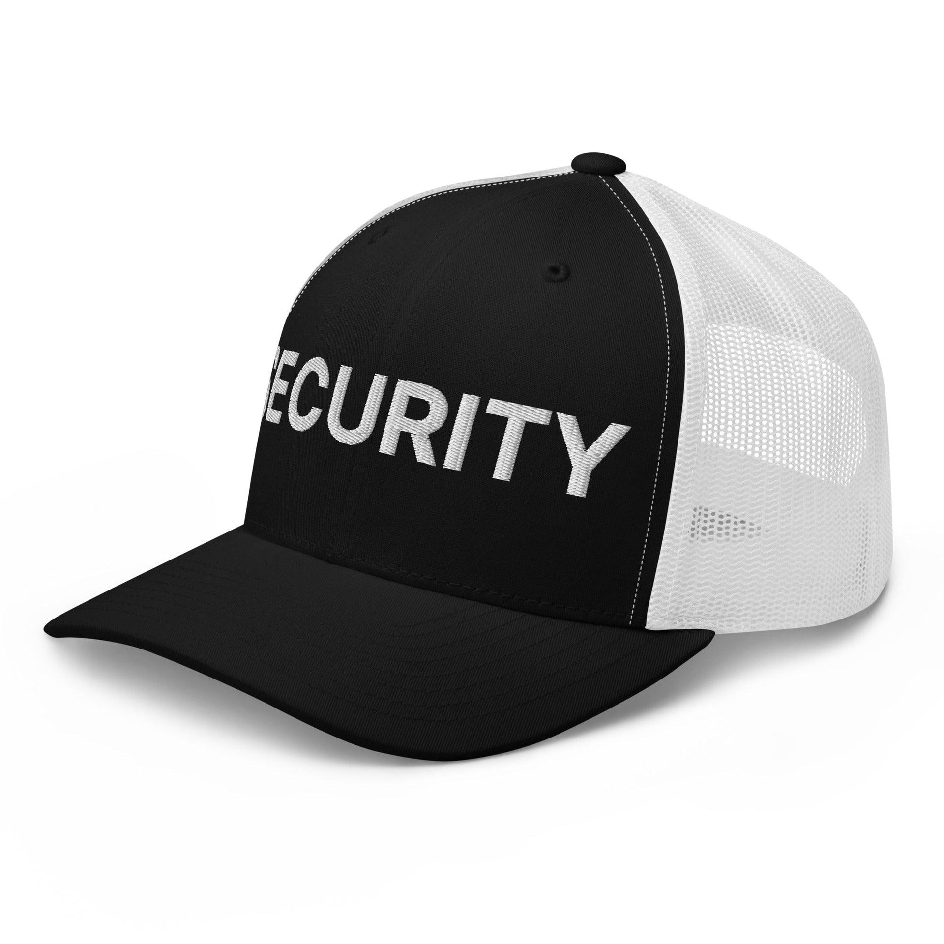 Security Uniform Work Embroidered Mesh Trucker Hat Capital Crowns Security Trucker Hats Work