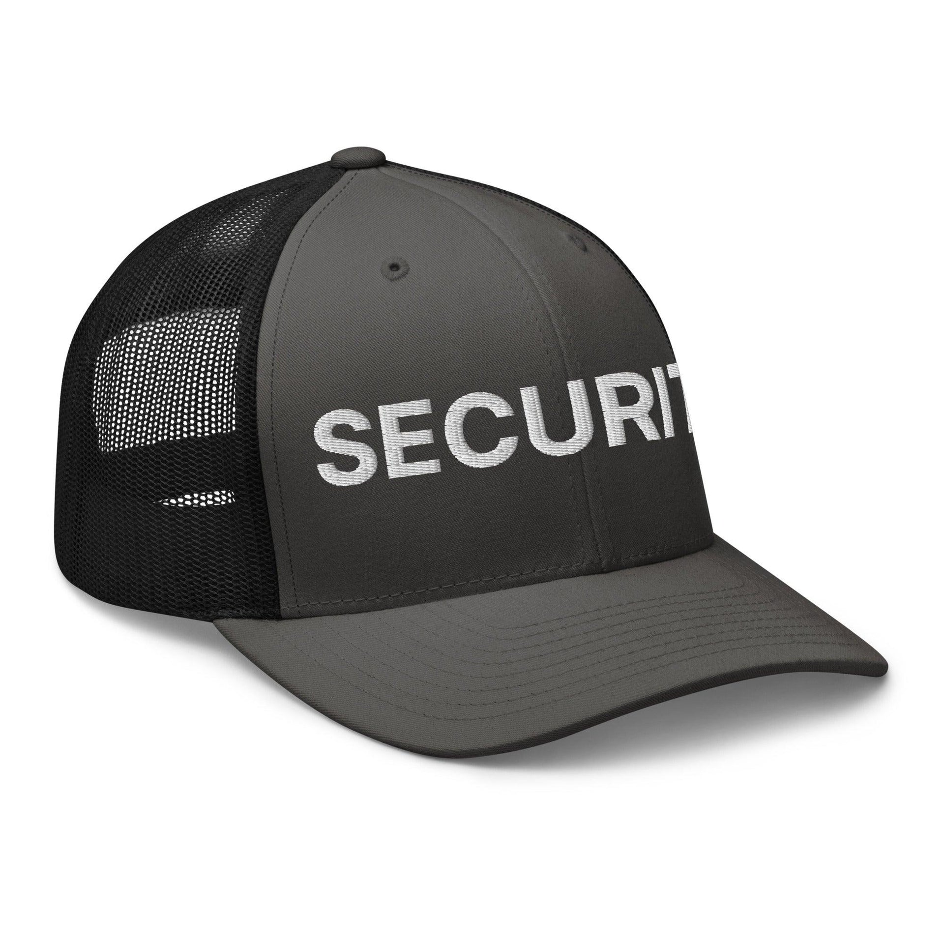 Security Uniform Work Embroidered Mesh Trucker Hat Capital Crowns Security Trucker Hats Work