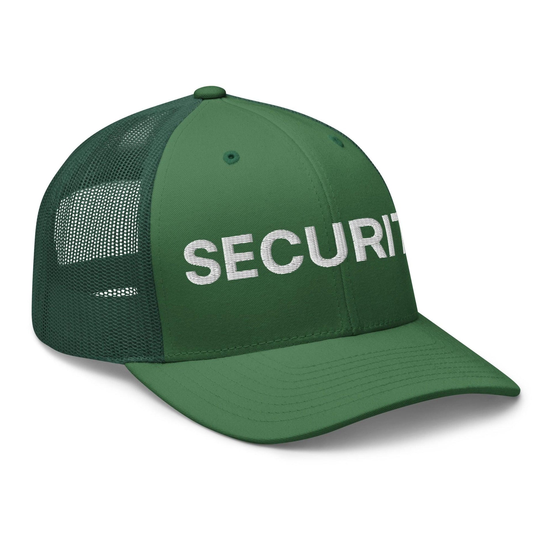 Security Uniform Work Embroidered Mesh Trucker Hat Capital Crowns Security Trucker Hats Work