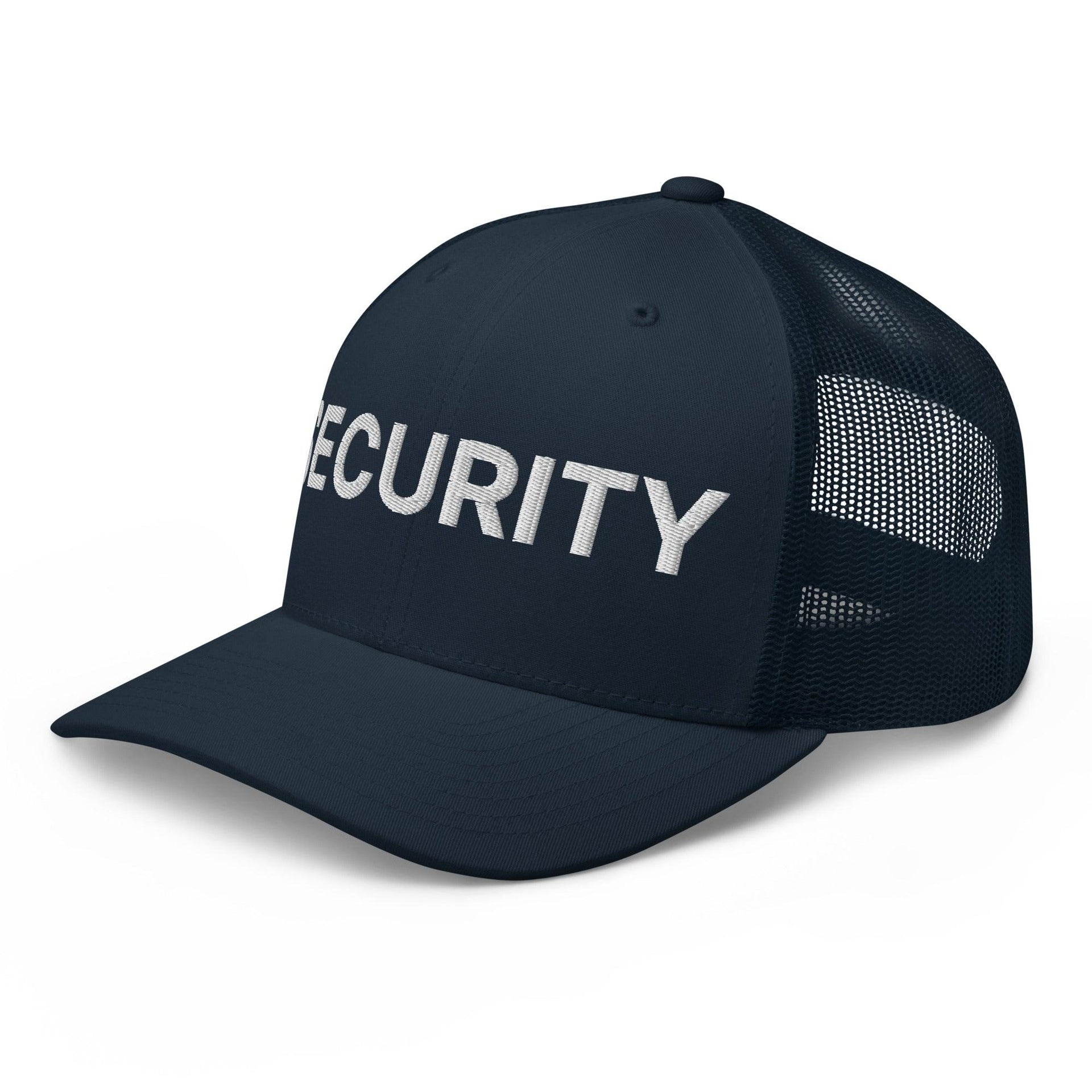 Security Uniform Work Embroidered Mesh Trucker Hat Capital Crowns Security Trucker Hats Work