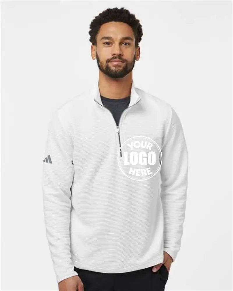 Spacer Quarter-Zip Pullover Core White Adidas Fleece