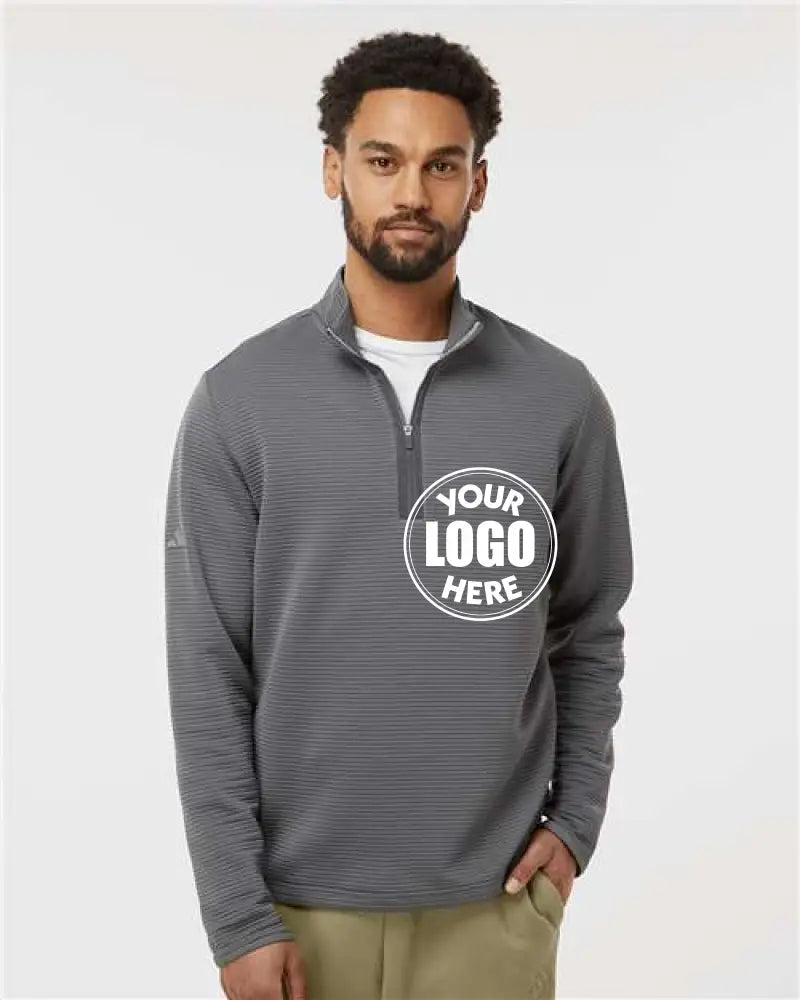 Spacer Quarter-Zip Pullover Grey Five Adidas Fleece