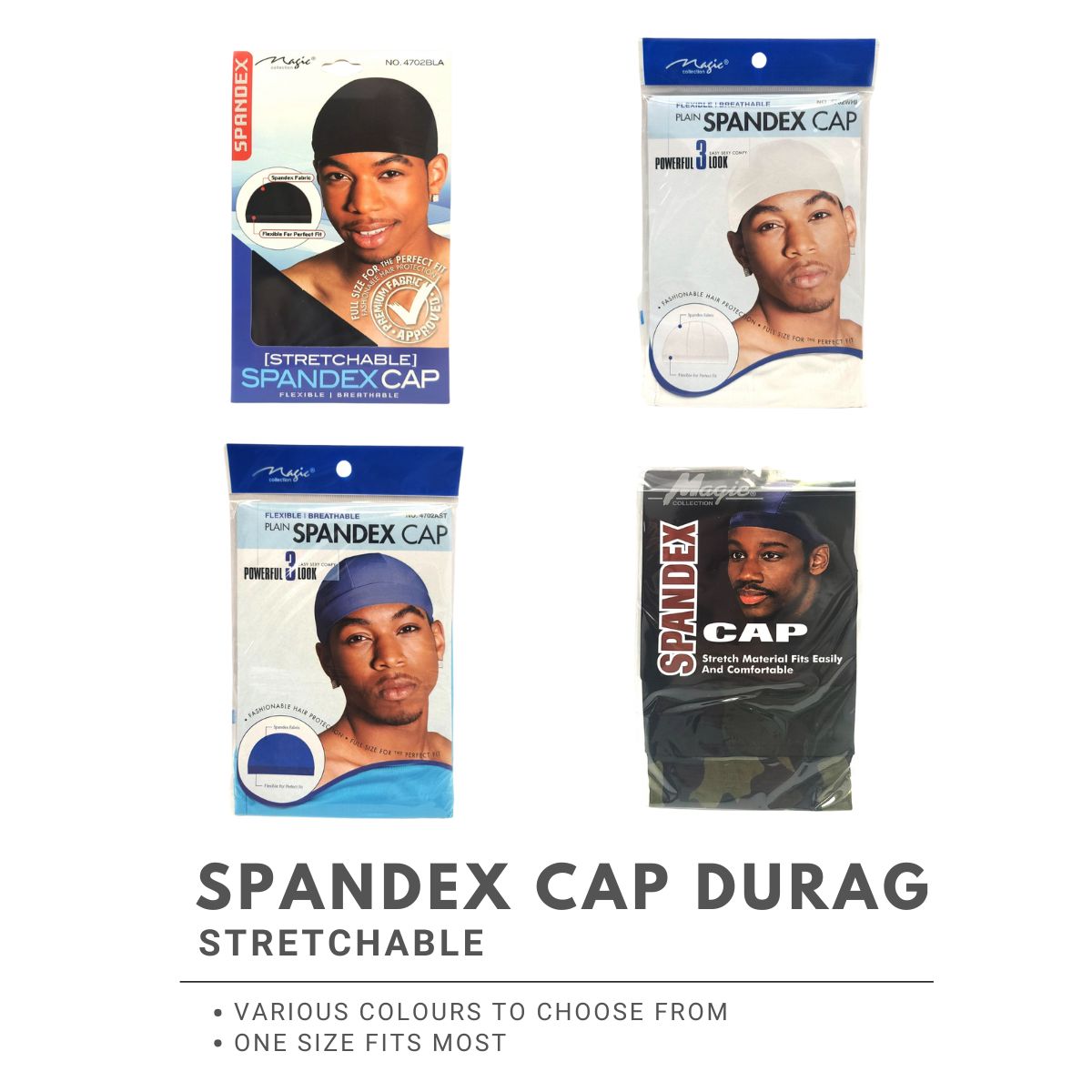 Spandex Cap, Multi-Coloured, One Size Accessories