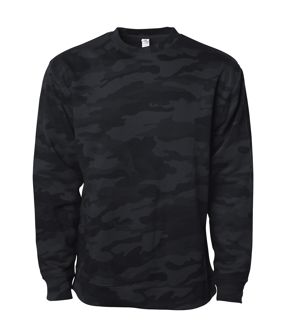 SS3000 - Midweight Crewneck Sweatshirt Black Camo / XS CREWS