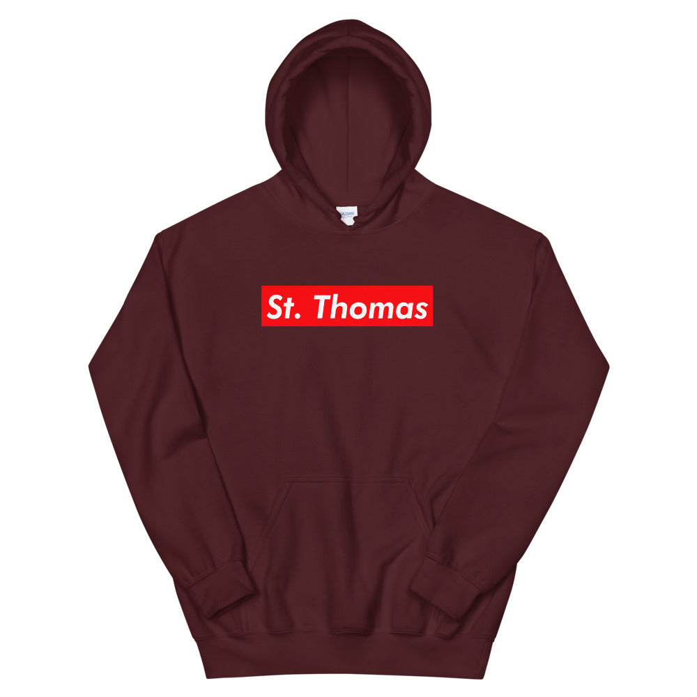 St. Thomas Supreme'd Hoodie Maroon Canadian City Apparel