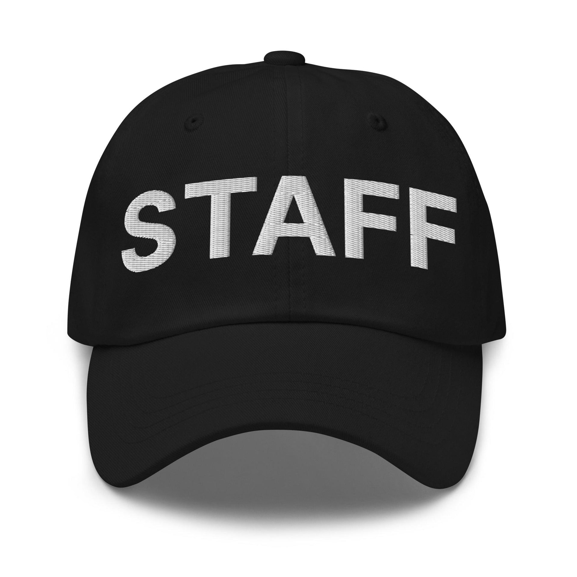 Staff Uniform Work Embroidered Dad Hat Black Capital Crowns Dad Hats Work