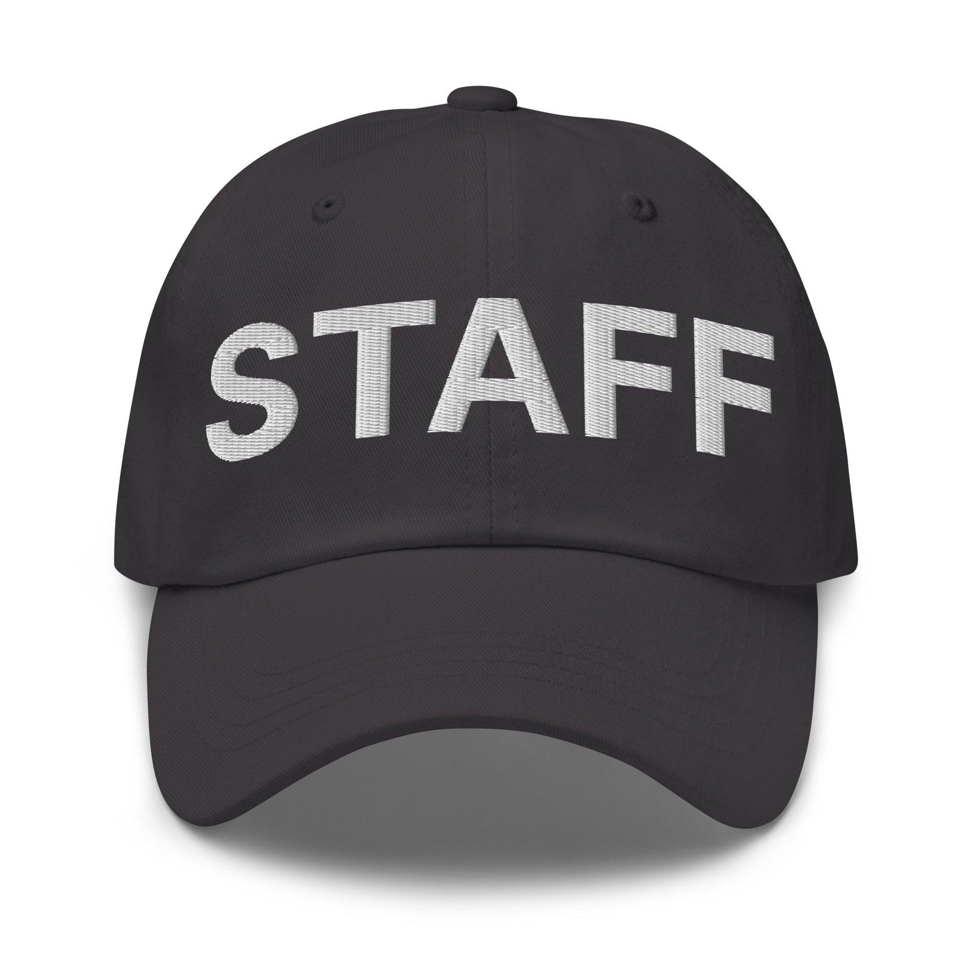 Staff Uniform Work Embroidered Dad Hat Dark Grey Capital Crowns Dad Hats Work