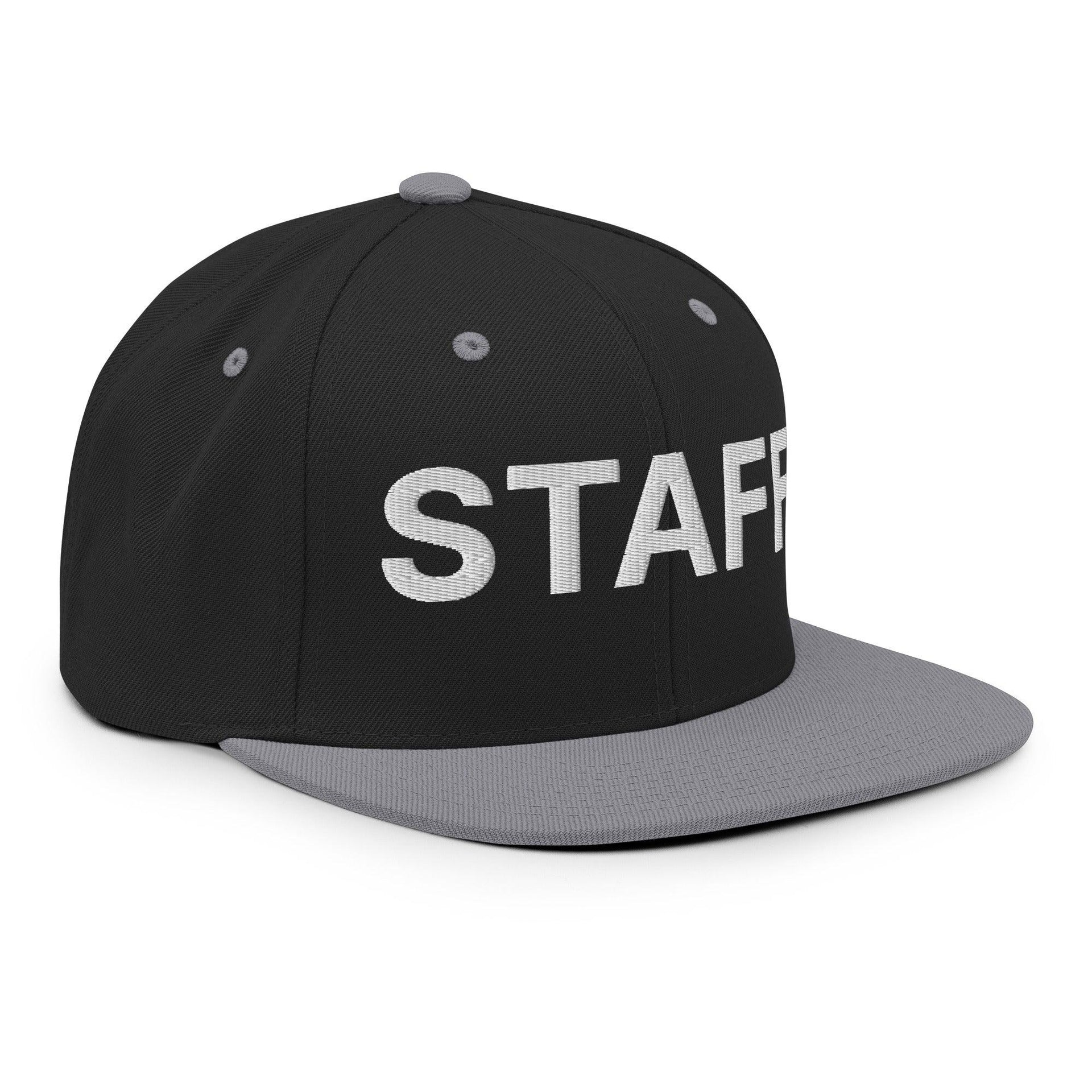 Staff Uniform Work Embroidered Flat Bill Brim Snapback Hat Capital Crowns Snapback Hats Work