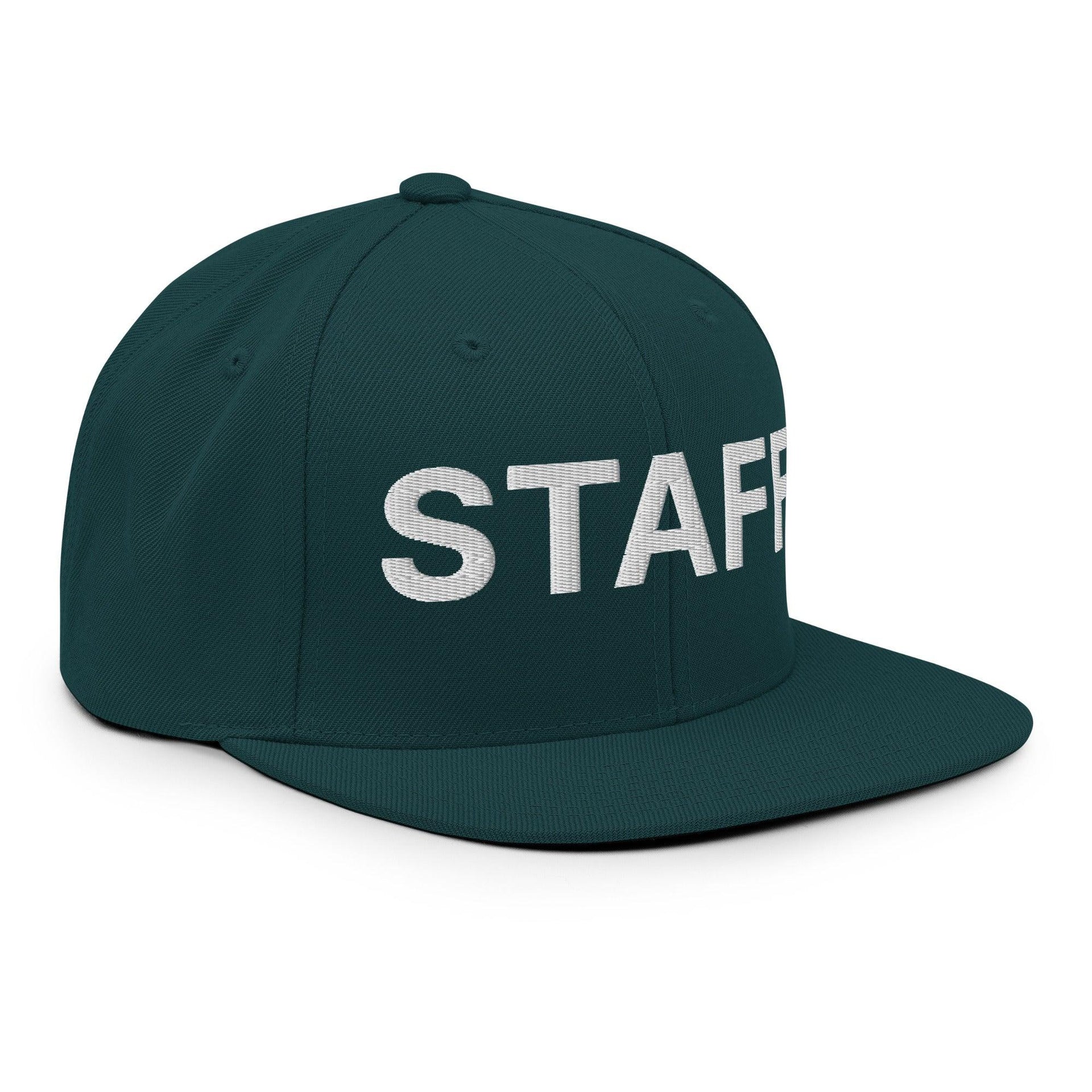 Staff Uniform Work Embroidered Flat Bill Brim Snapback Hat Capital Crowns Snapback Hats Work