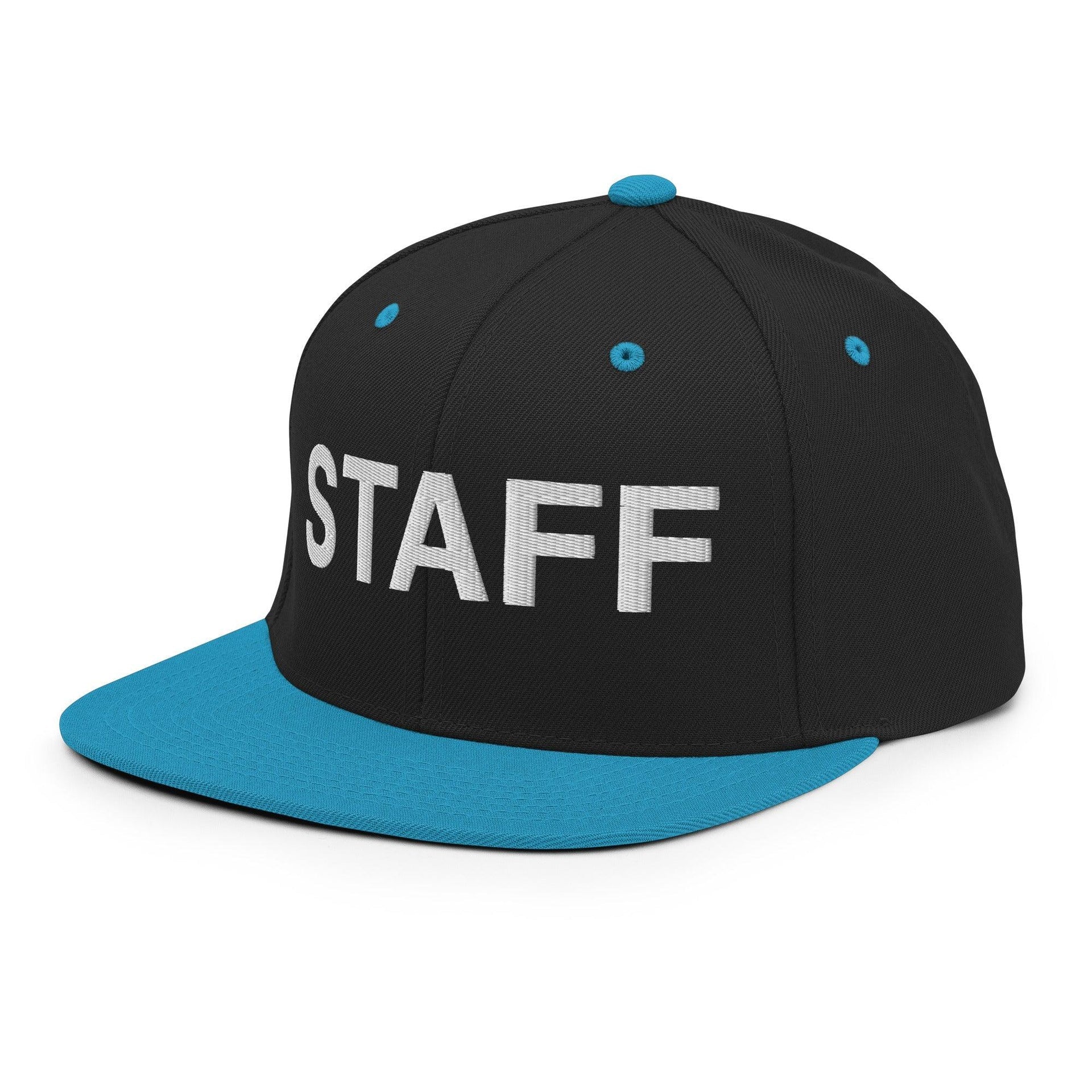 Staff Uniform Work Embroidered Flat Bill Brim Snapback Hat Capital Crowns Snapback Hats Work