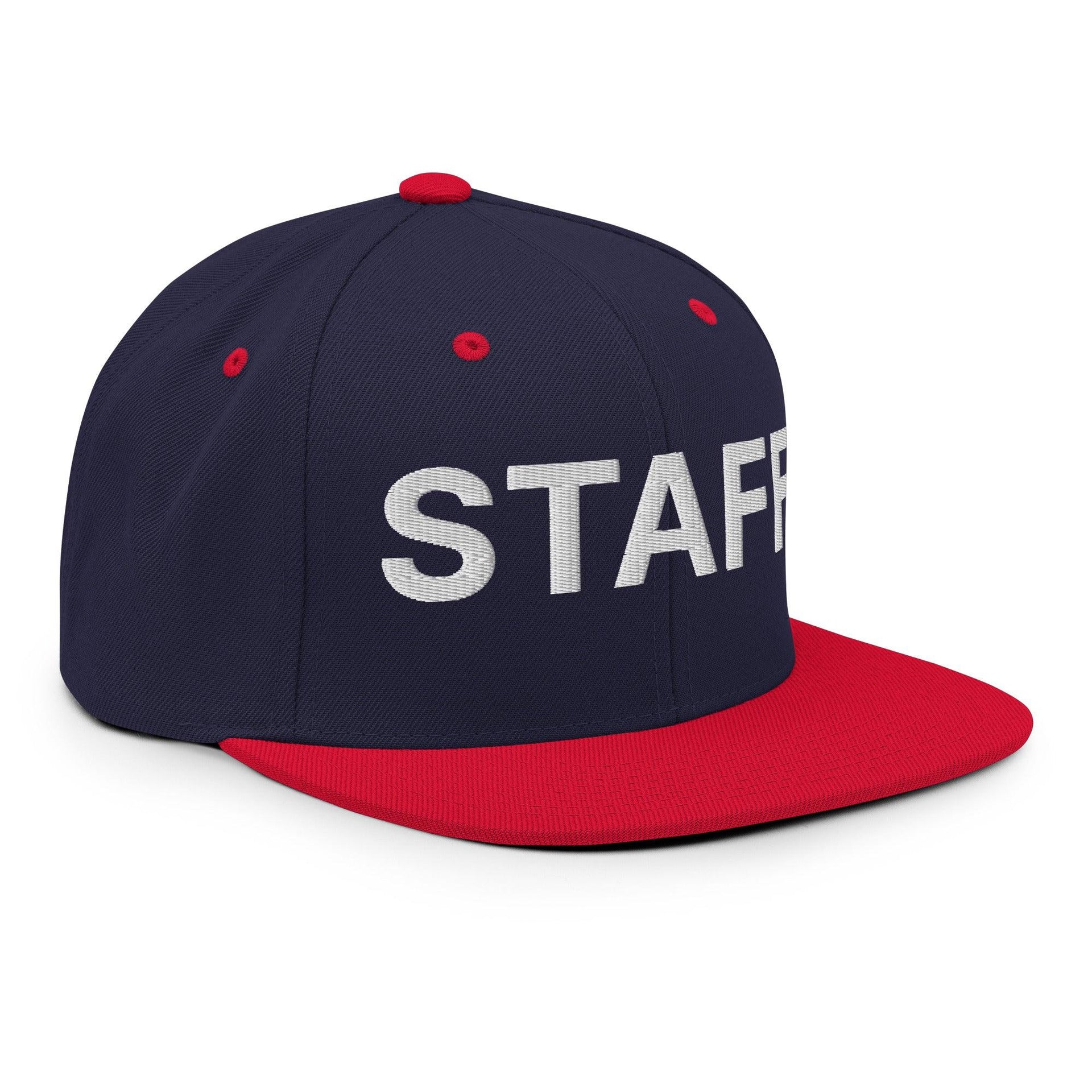 Staff Uniform Work Embroidered Flat Bill Brim Snapback Hat Capital Crowns Snapback Hats Work