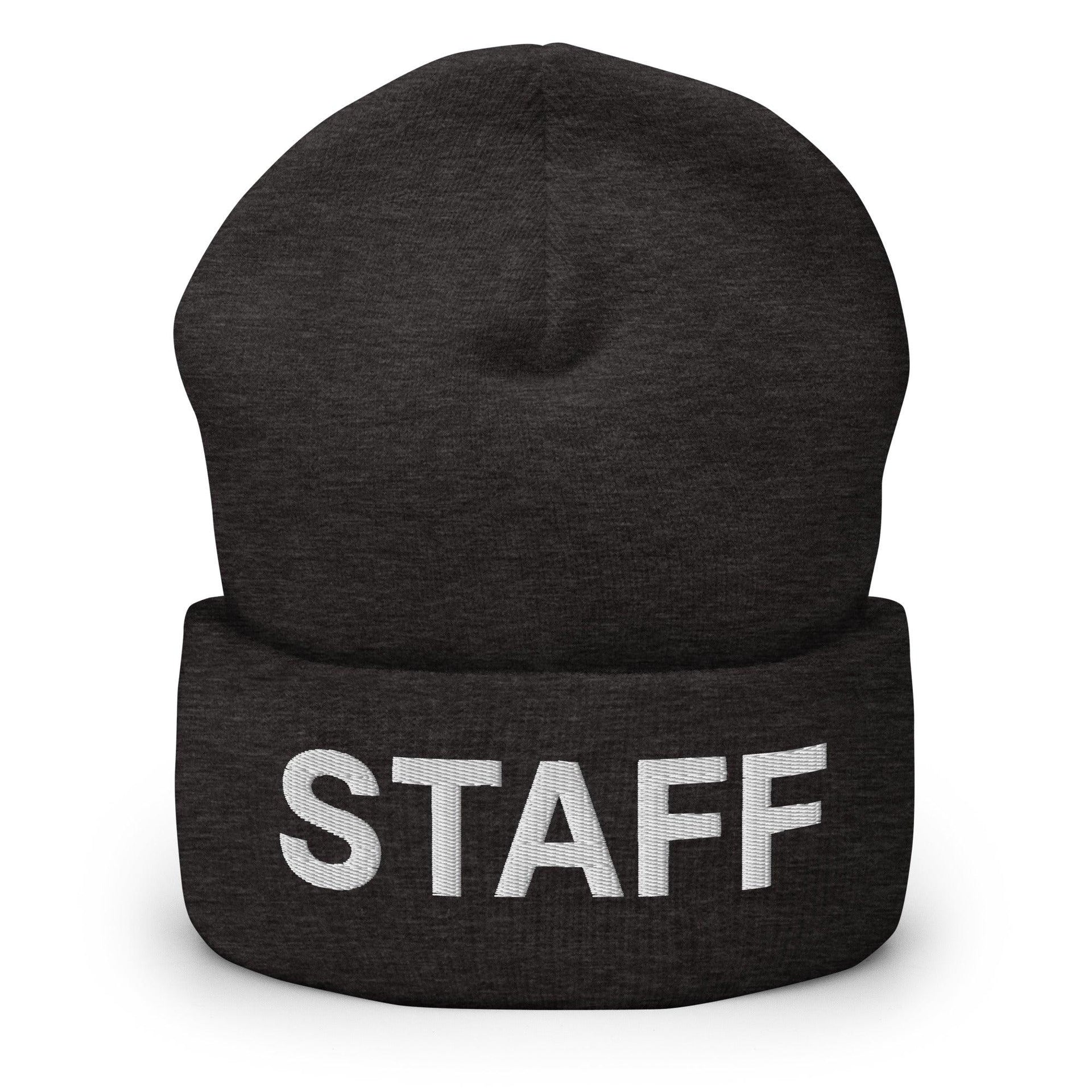 Staff Uniform Work Embroidered Knit Cuffed Beanie Dark Grey Beanies Capital Crowns Work