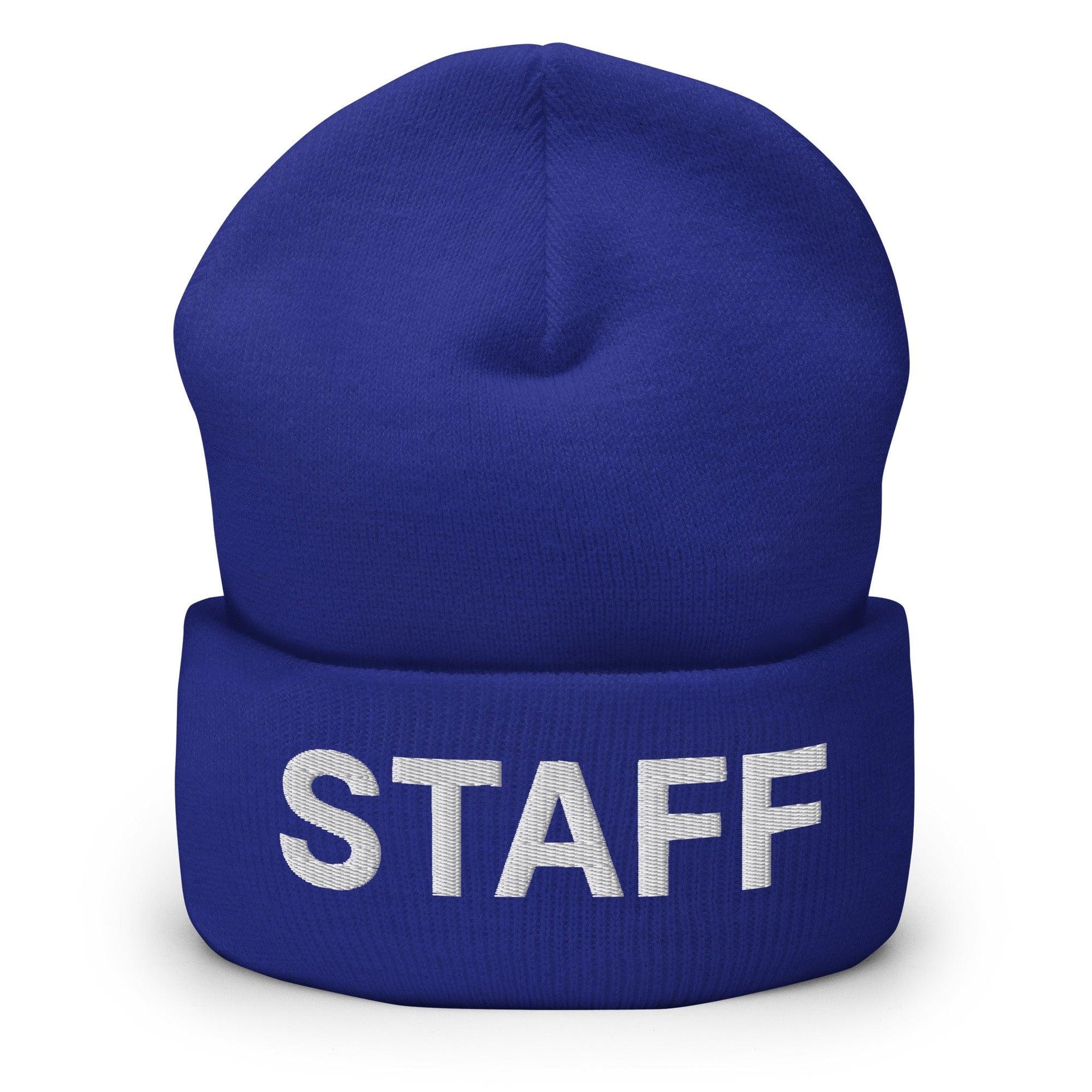 Staff Uniform Work Embroidered Knit Cuffed Beanie Royal Beanies Capital Crowns Work