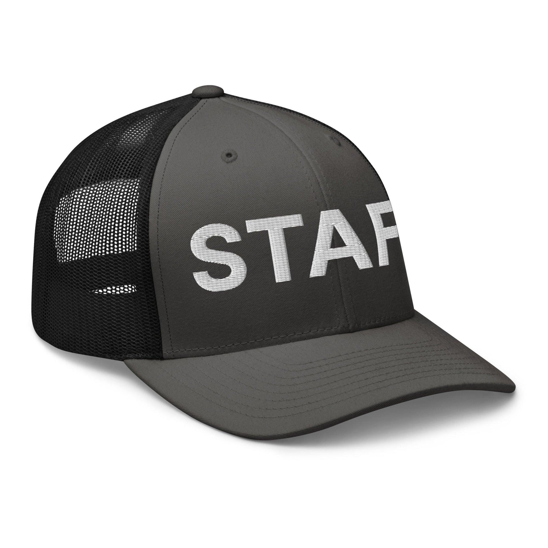 Staff Uniform Work Embroidered Mesh Trucker Hat Capital Crowns Trucker Hats Work
