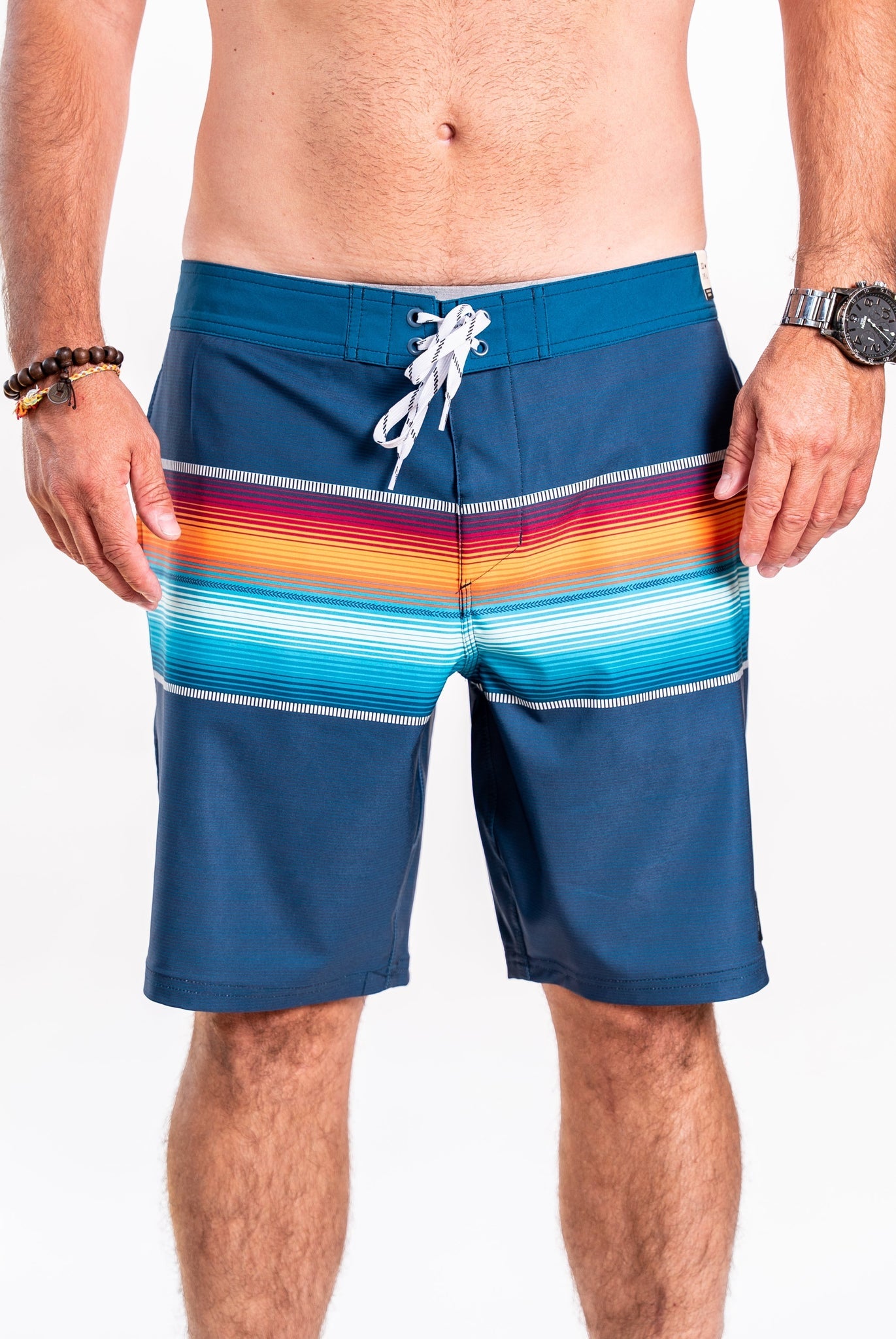 STFW32 - Rancho Stripe Navy / 28 Shorts