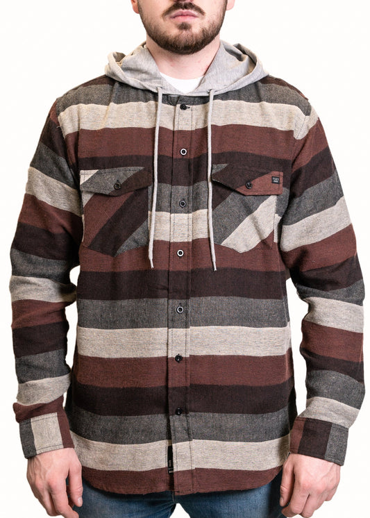 STLFSF55 - Redwood Burgundy FALL/HOLIDAY FLANNEL SEVEN TIDES SHIRT