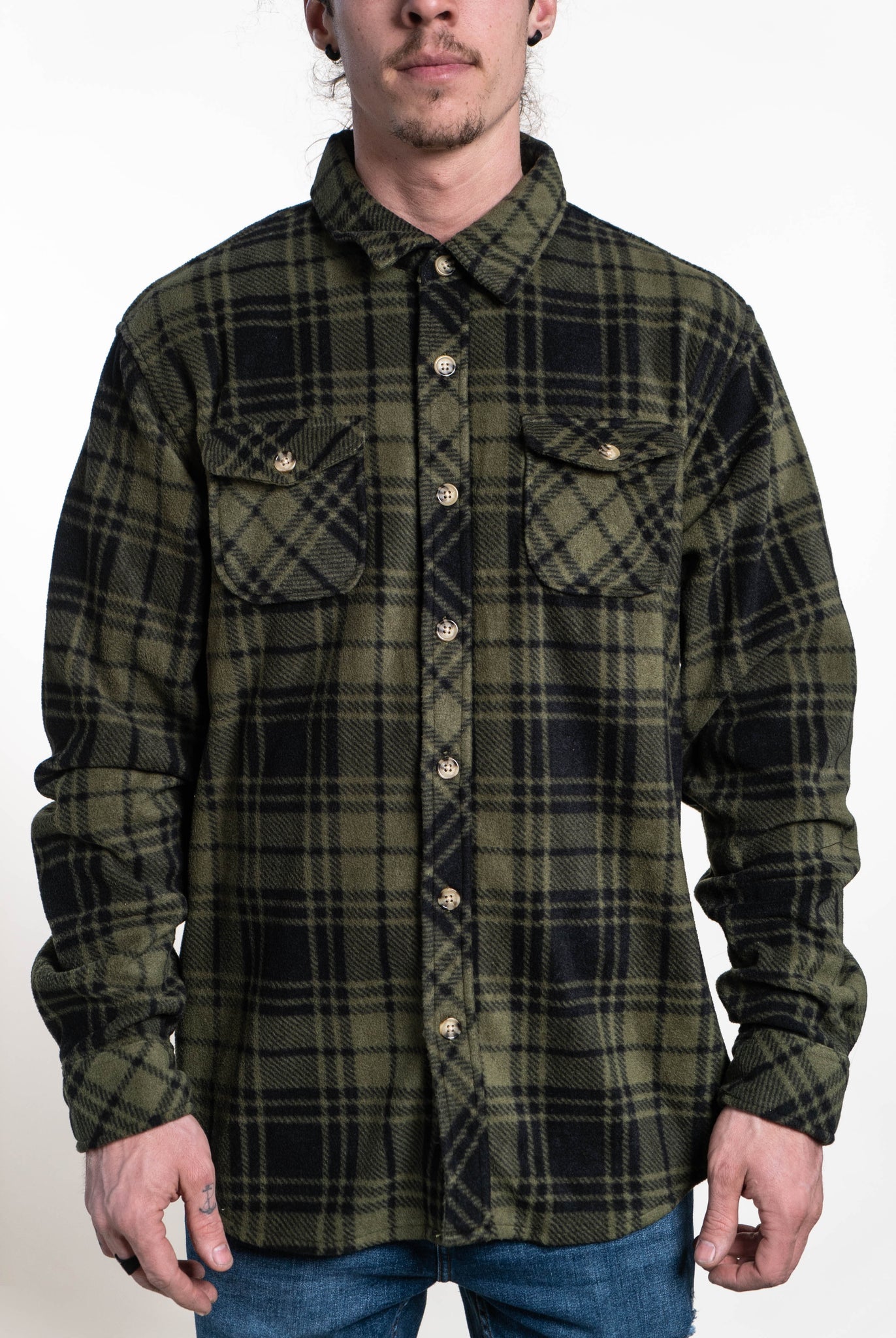 STLSF44 - Ridgeline Polar Fleece Flannel Olive / XS FLANNELS