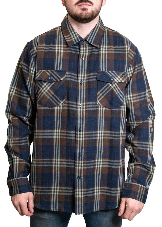 STLSF53 - Mammoth Blue FALL/HOLIDAY FLANNEL FLANNELS Plaid SEVEN TIDES SHIRT