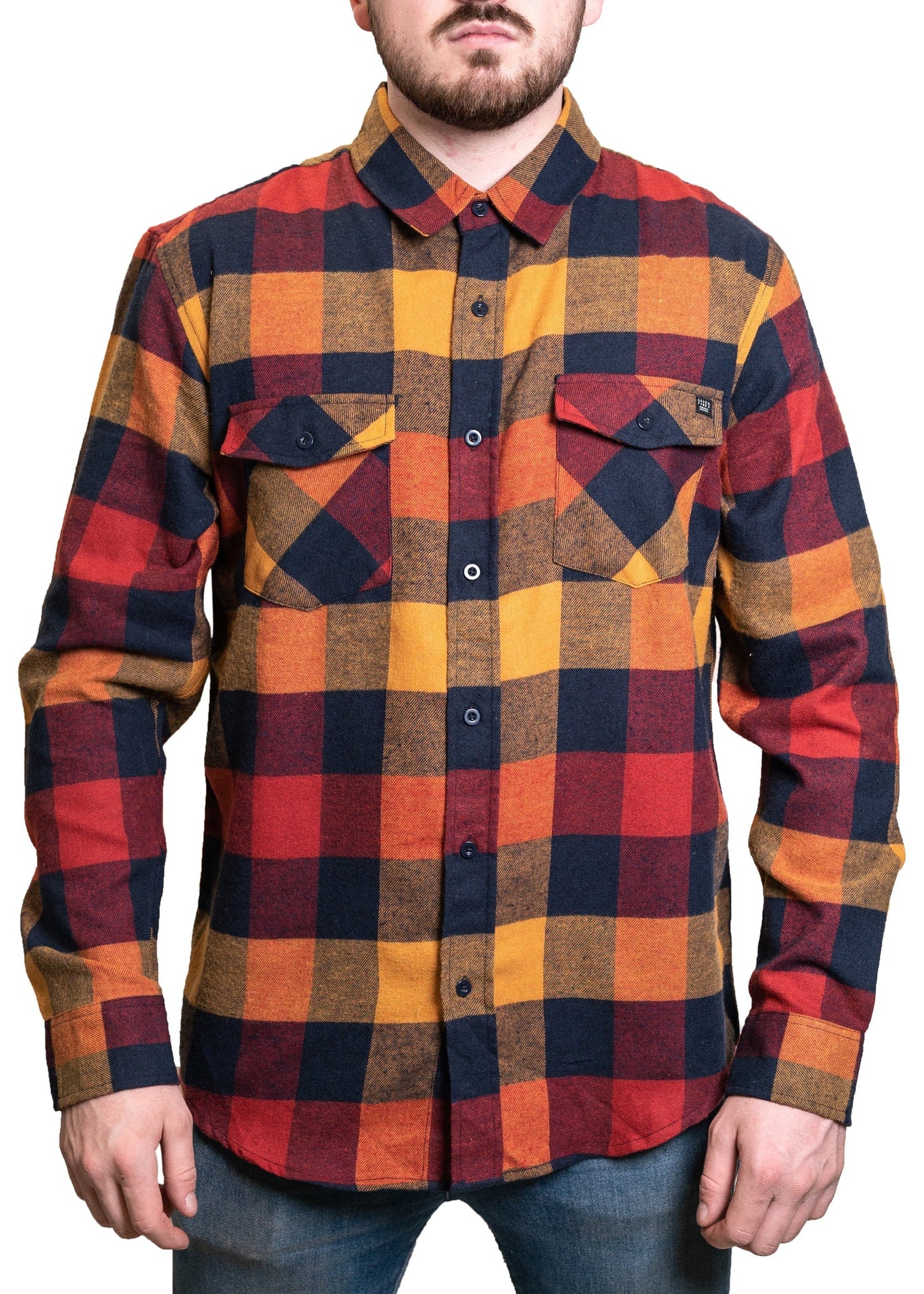 STLSF54 - Pines Navy FALL/HOLIDAY FLANNEL fleece Plaid SEVEN TIDES SHIRT