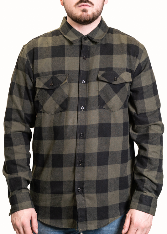 STLSF56 - North West Olive FALL/HOLIDAY Plaid SEVEN TIDES SHIRT