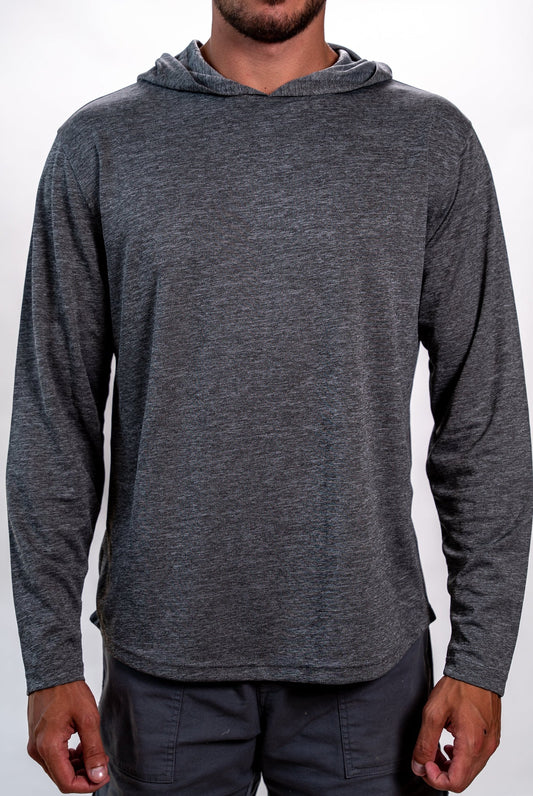 STLSTT08 - Long Sleeve Hood Grey Heather ACTIVE WEAR SEVEN TIDES SPRING/SUMMER