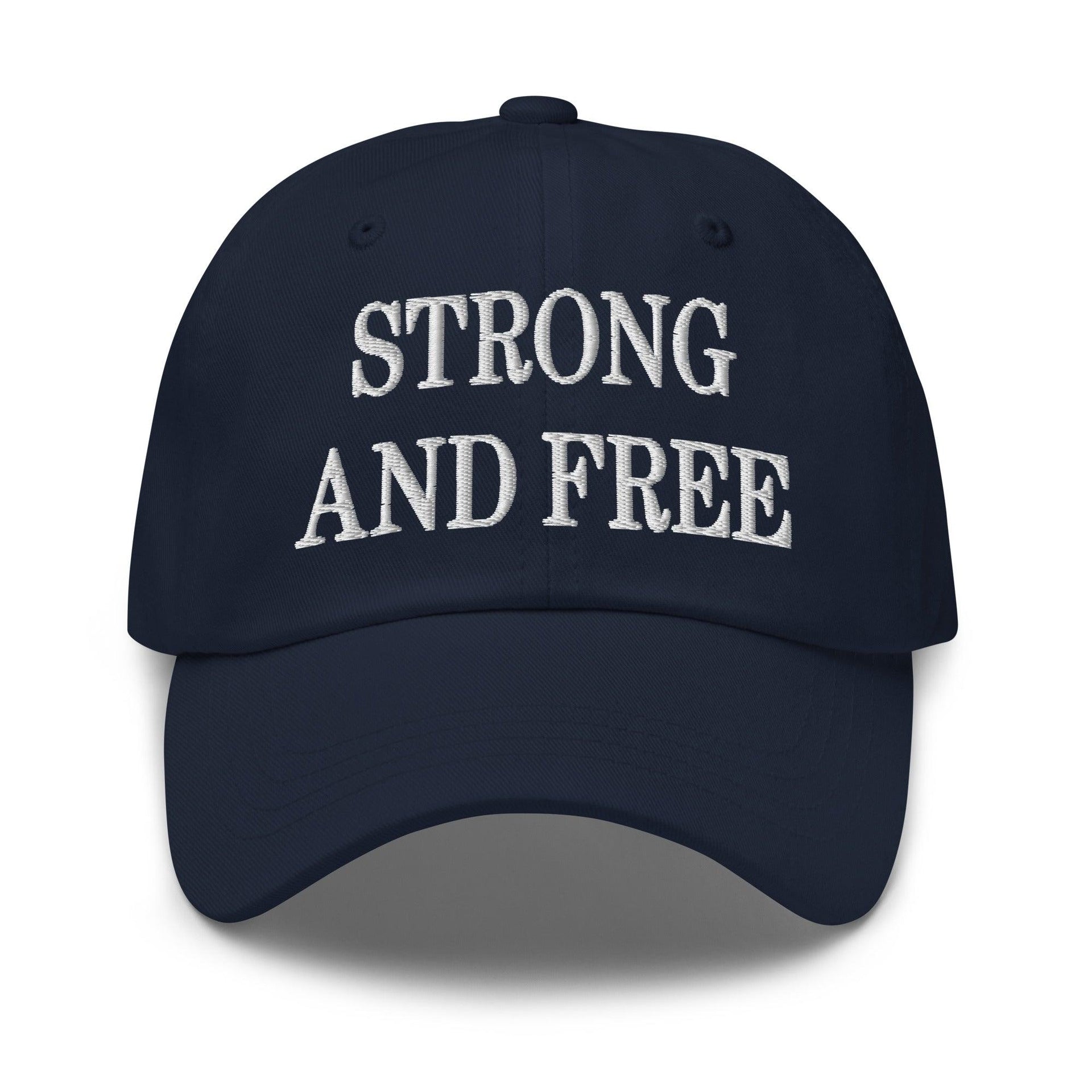 Strong and Free Embroidered Dad Hat Navy Canada Capital Crowns Dad Hats