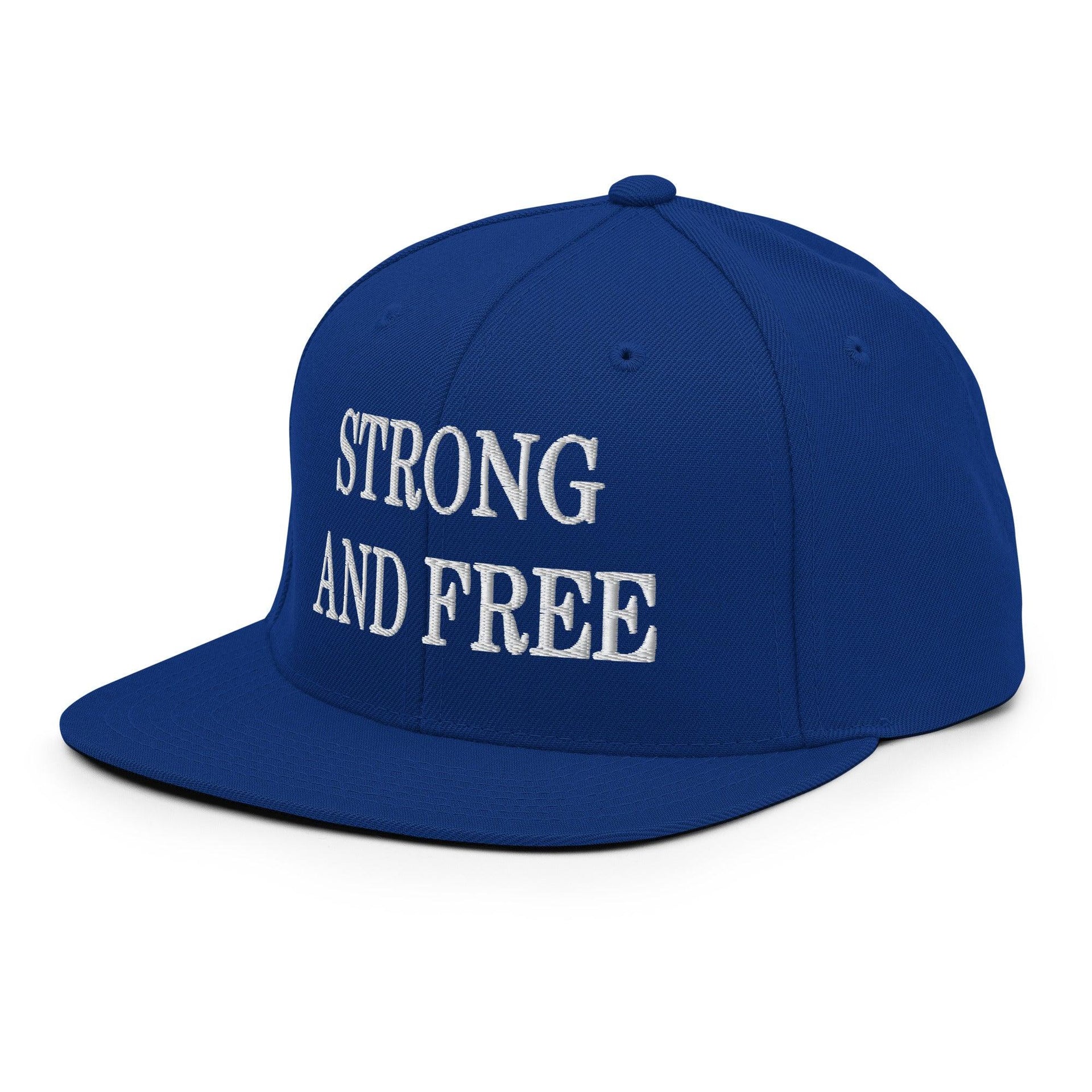 Strong and Free Embroidered Flat Bill Brim Snapback Hat Canada Capital Crowns Snapback Hats