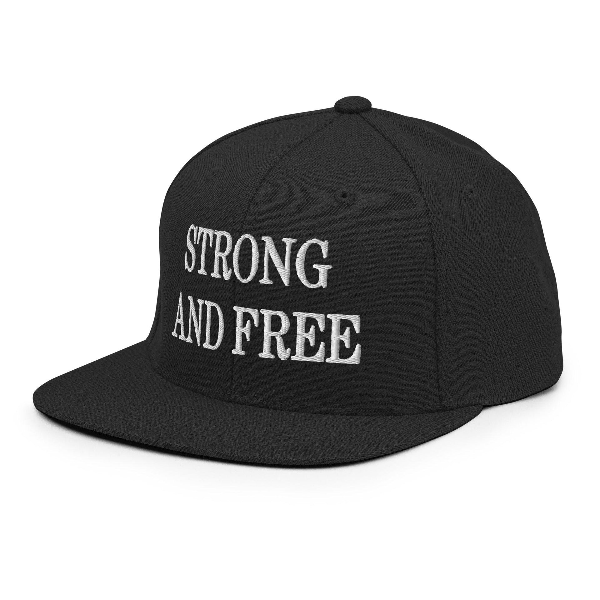 Strong and Free Embroidered Flat Bill Brim Snapback Hat Canada Capital Crowns Snapback Hats