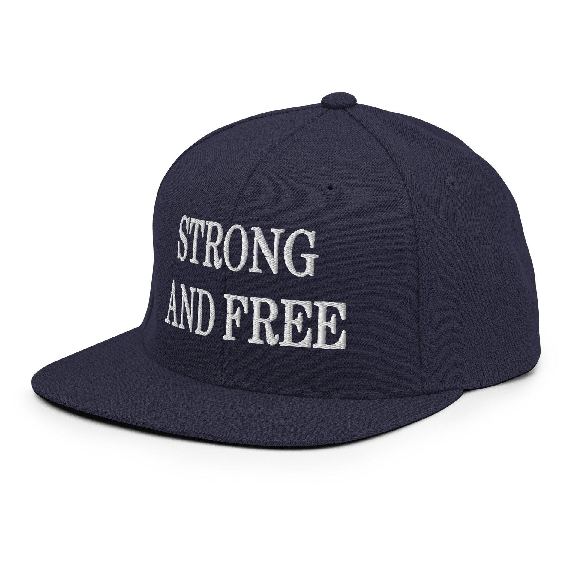 Strong and Free Embroidered Flat Bill Brim Snapback Hat Canada Capital Crowns Snapback Hats