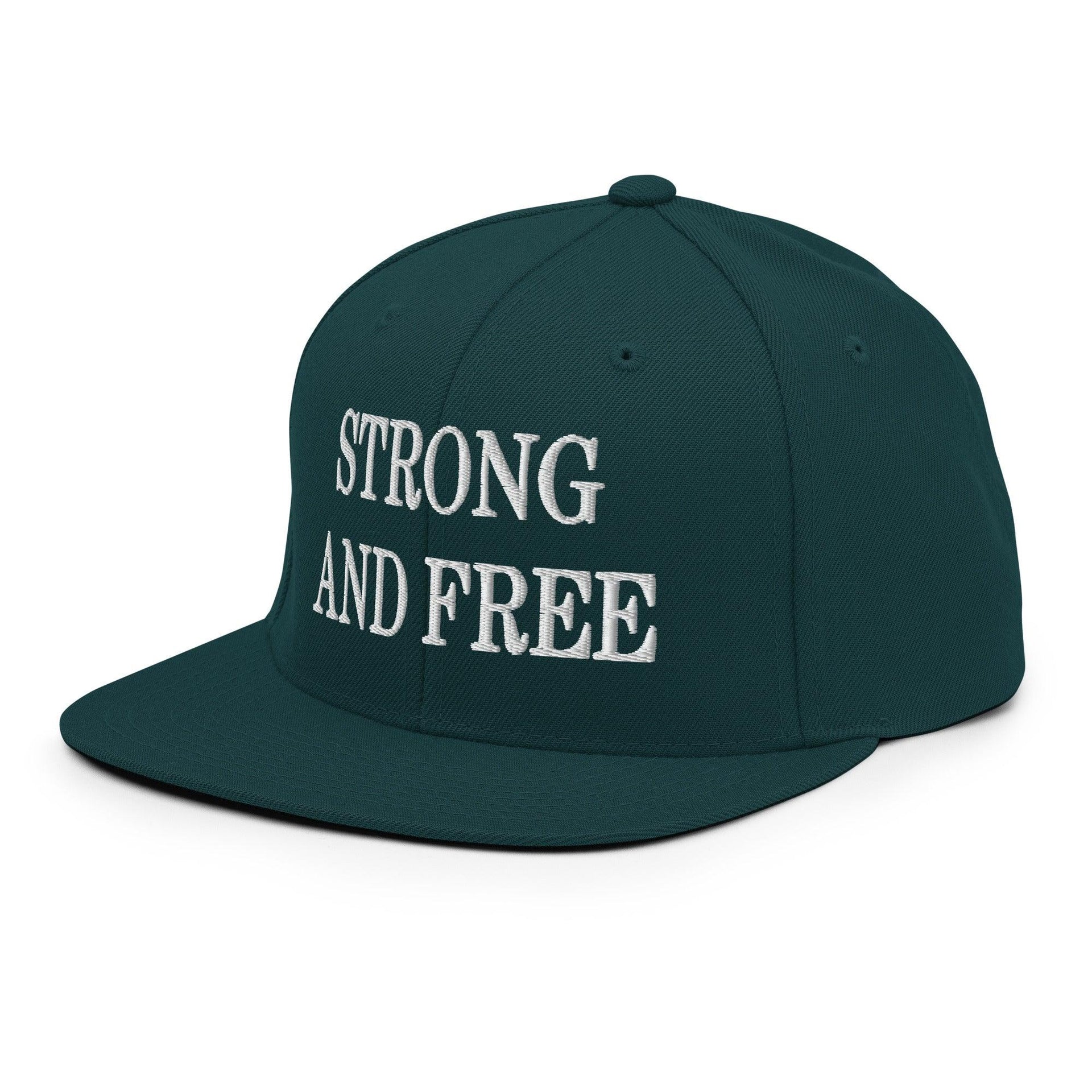 Strong and Free Embroidered Flat Bill Brim Snapback Hat Canada Capital Crowns Snapback Hats