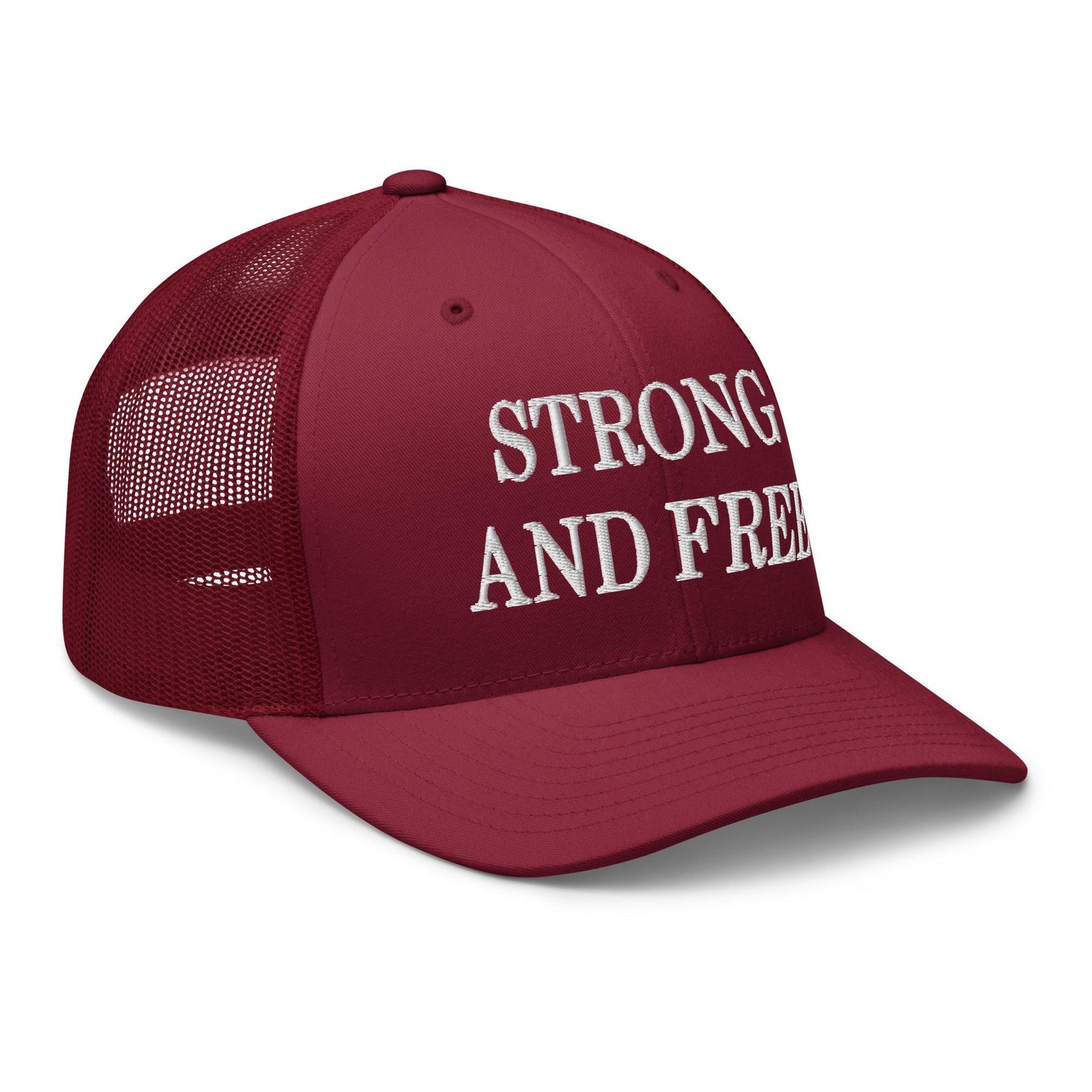 Strong and Free Embroidered Mesh Trucker Hat Canada Capital Crowns Trucker Hats