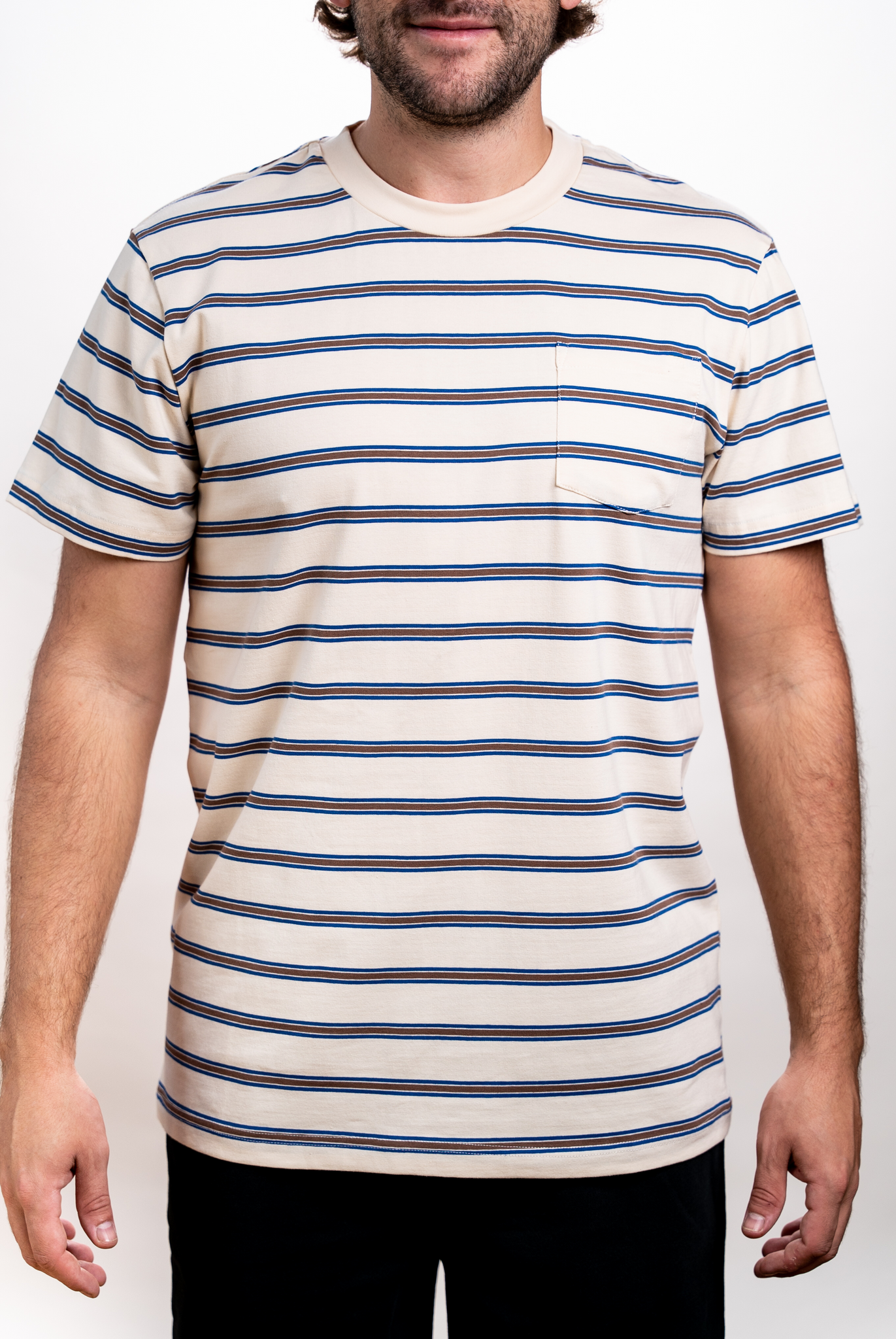 STSSC15 - Surf Stripes SS Crew White / S Clothing