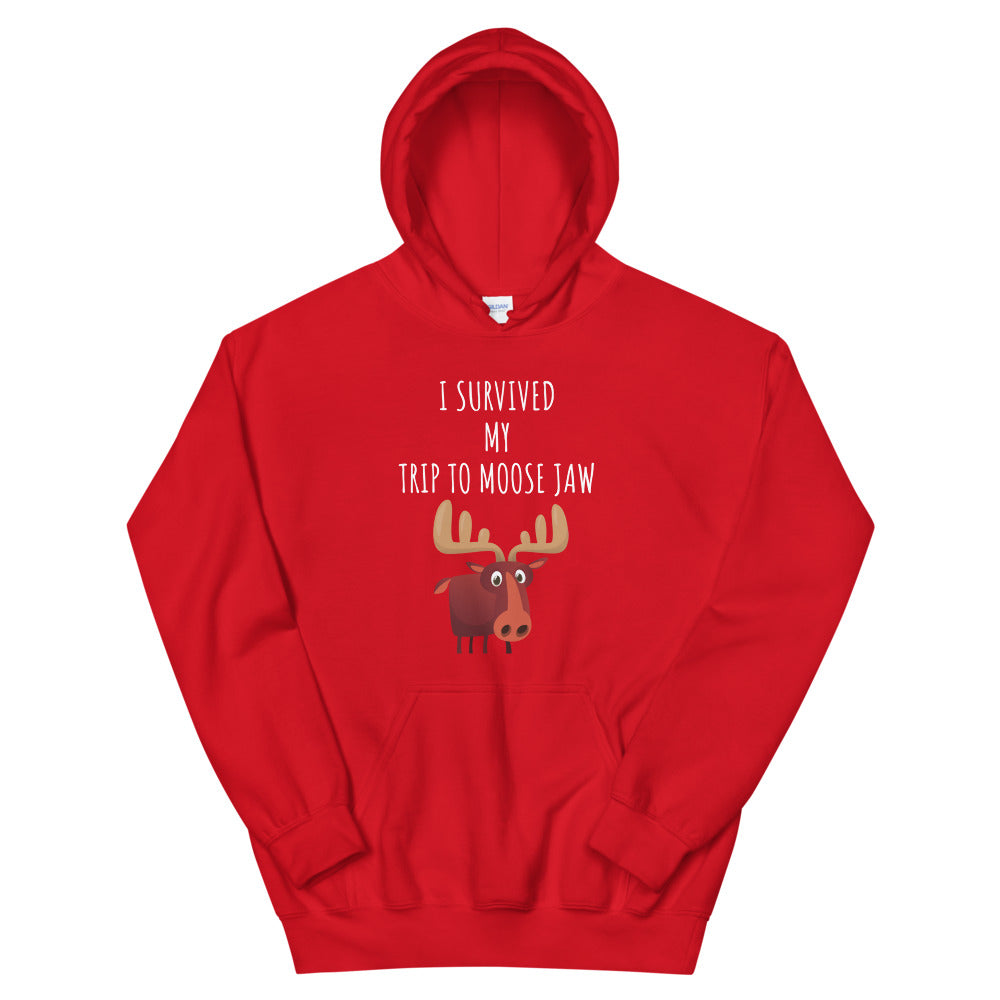 Survived Moose Jaw Hoodie Red Canadian City Apparel