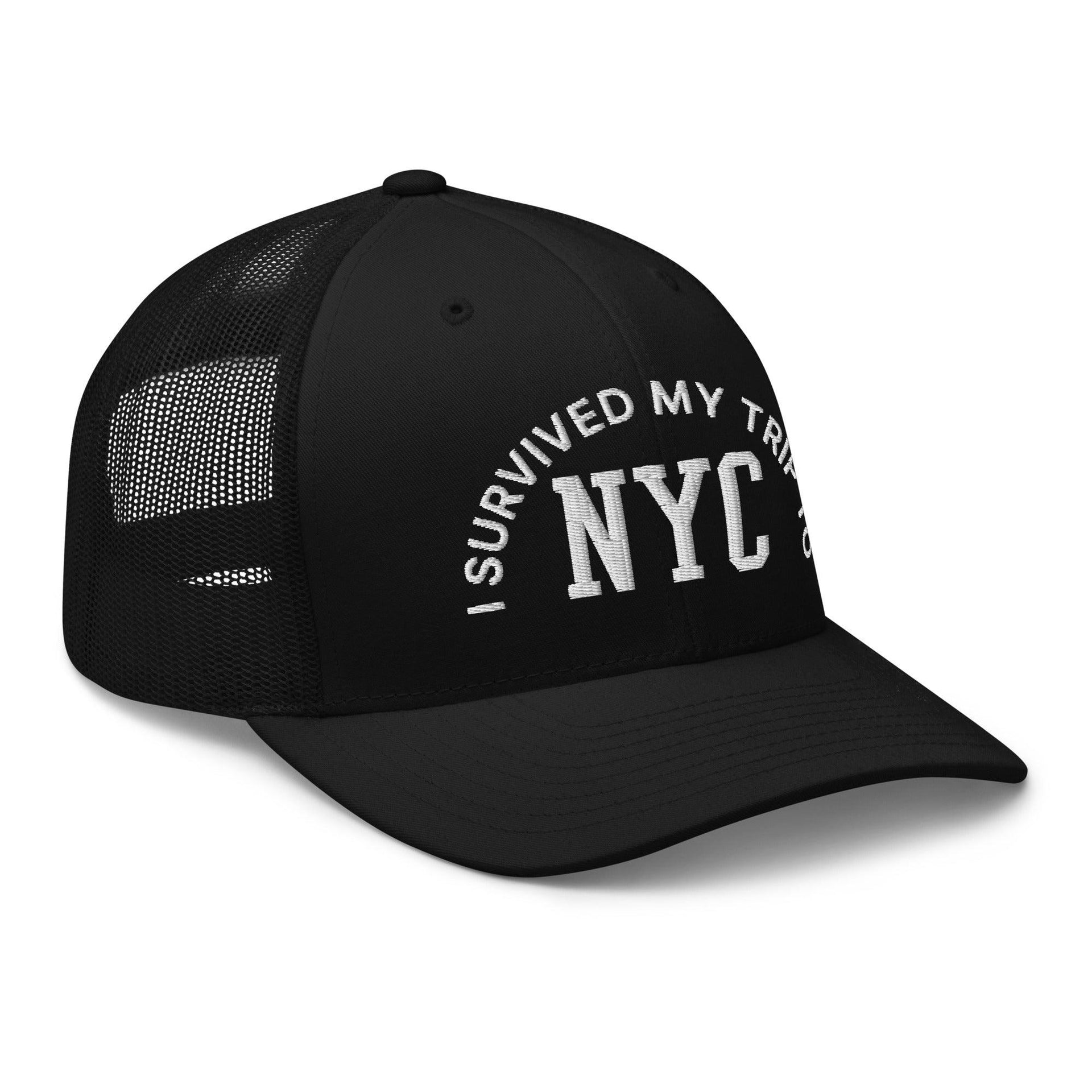 I Survived My Trip to NYC Embroidered Mesh Trucker Hat Capital Crowns New York City NY NYC Trucker Hats