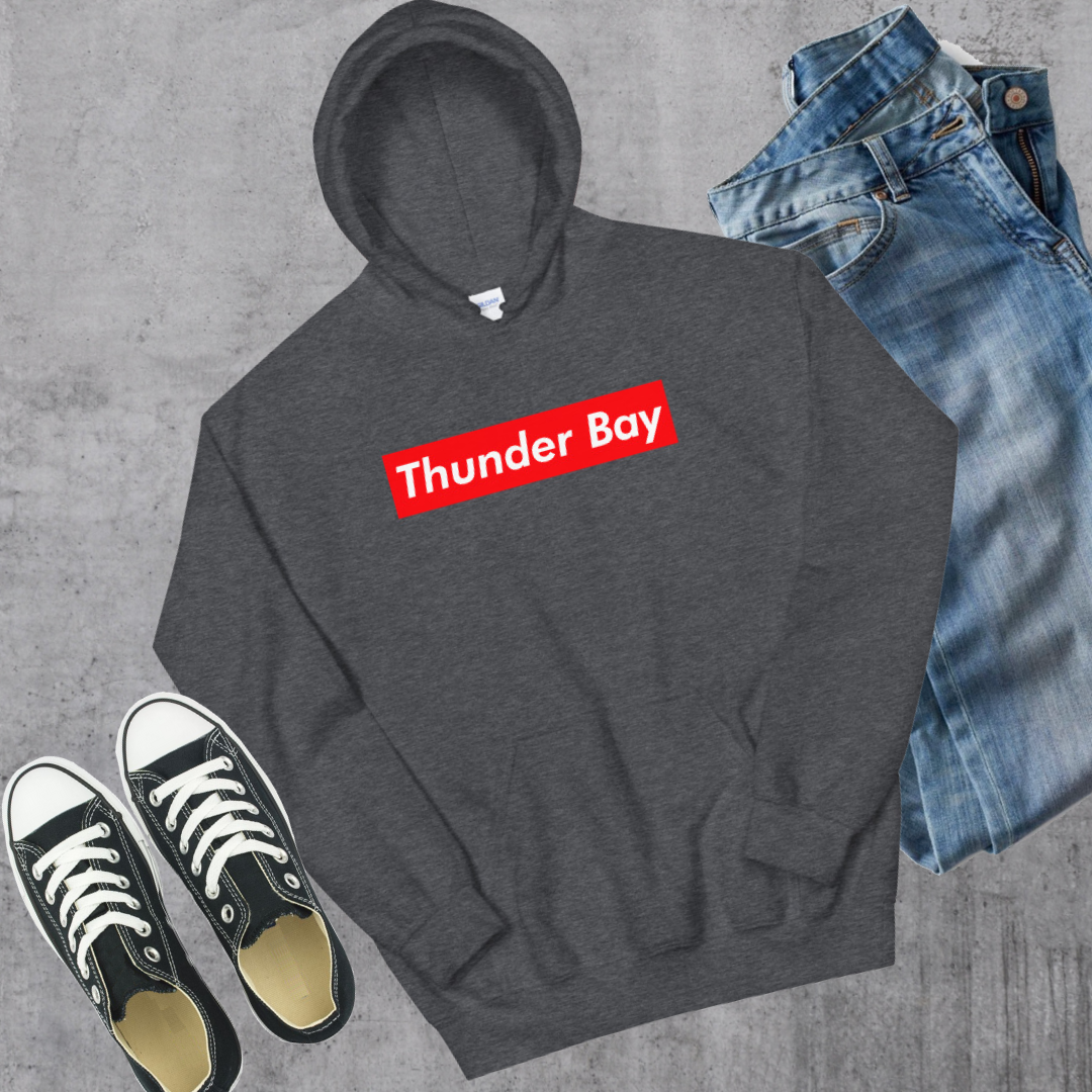 Thunder Bay Supreme'd Hoodie Dark Heather Canadian City Apparel