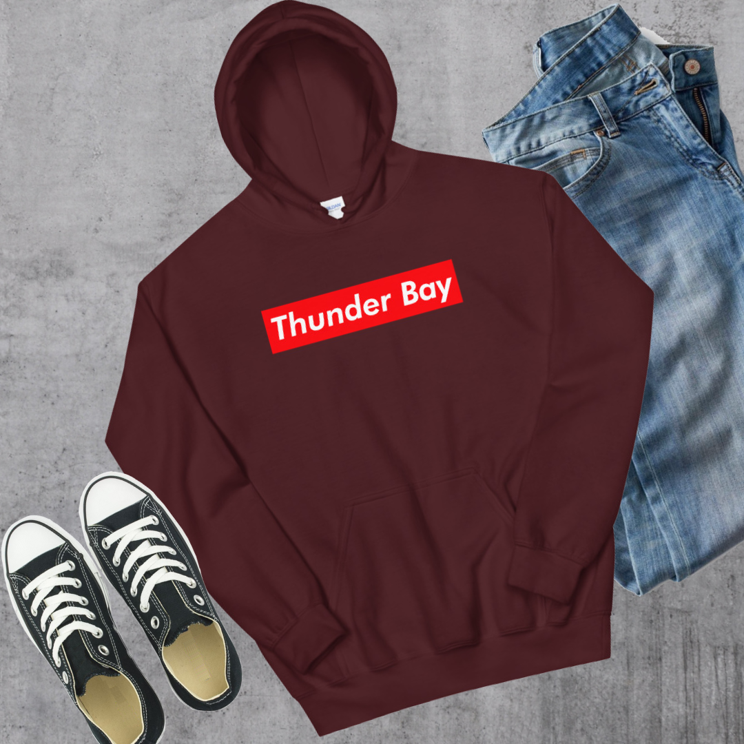 Thunder Bay Supreme'd Hoodie Maroon Canadian City Apparel