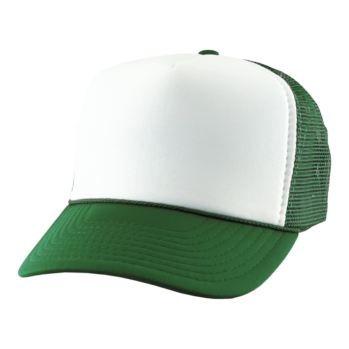 Trucker Cap - NS, 2 Tone Colours, One Size Dark Green & White OSFA Trucker Cap