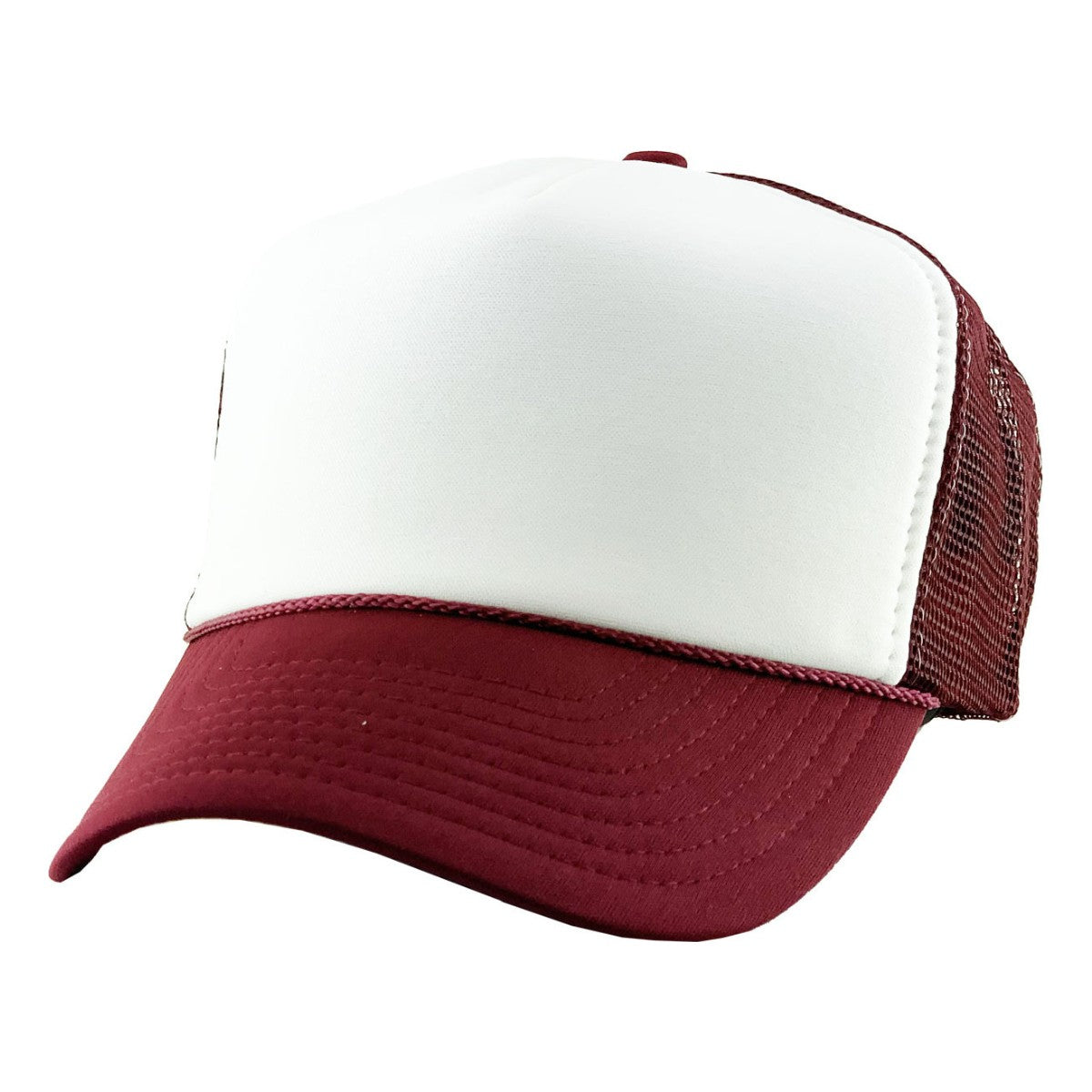 Trucker Cap - NS, 2 Tone Colours, One Size Maroon & White OSFA Trucker Cap